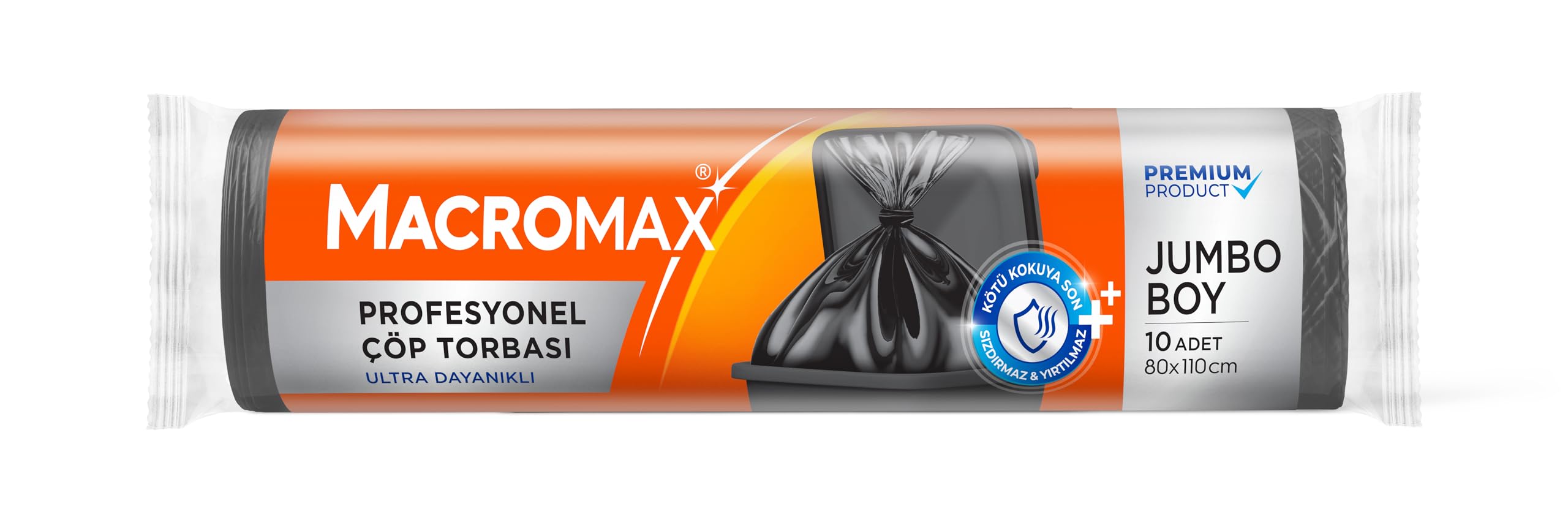 Profesyonel Çöp Torbası Jumbo Boy (80x110 cm) 10 Adet, Ultra Dayanıklı Kalın Siyah Endüstriyel Poşet