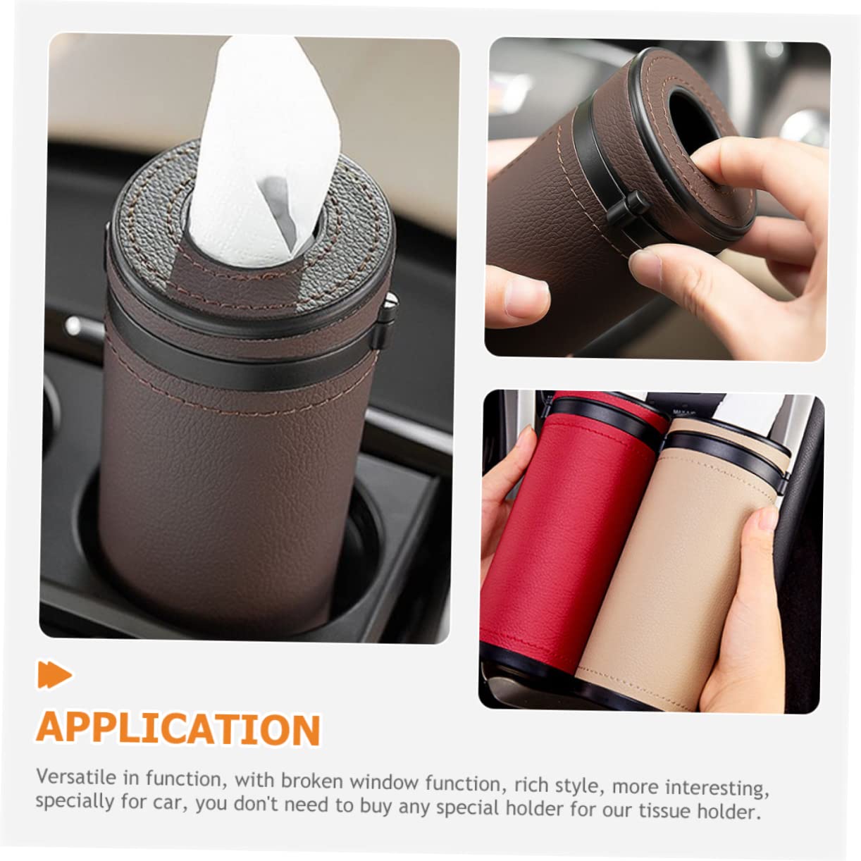 Cabilock Multipurpose Car Tissue Box Desk Tissue Storage Decorative Dispenser Brown