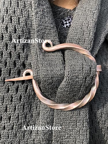 Heavy Bronze Fibula Celtic Viking Cloak Pin Open Ring Brooch2