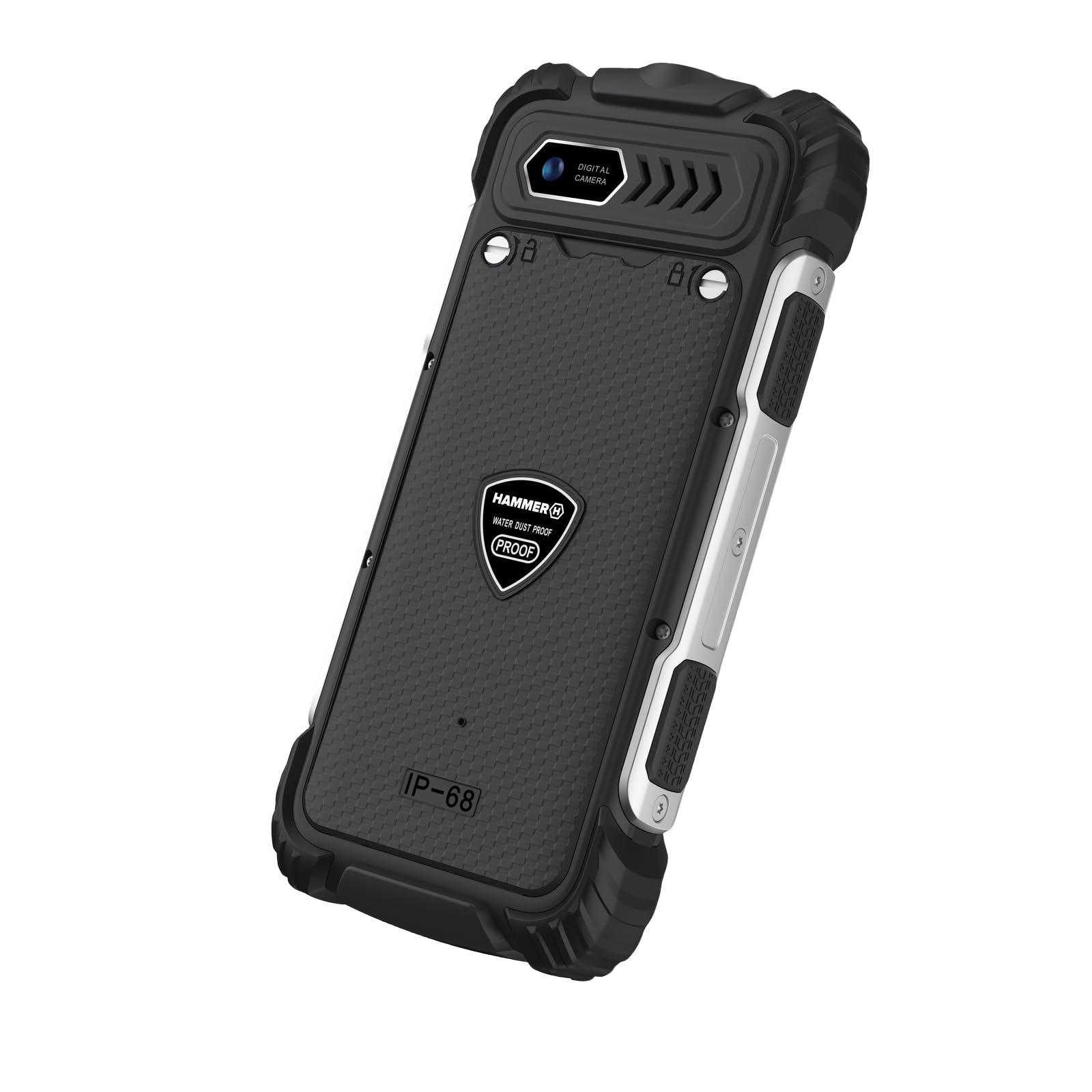 HAMMER Forge Wytrzymały Telefon Komórkowy Bez Umowy, 2,4 Cala, 32/32 MB, 2300 mAh, IP68, MIL-STD-810H, Dual SIM, USB-C, Czarny