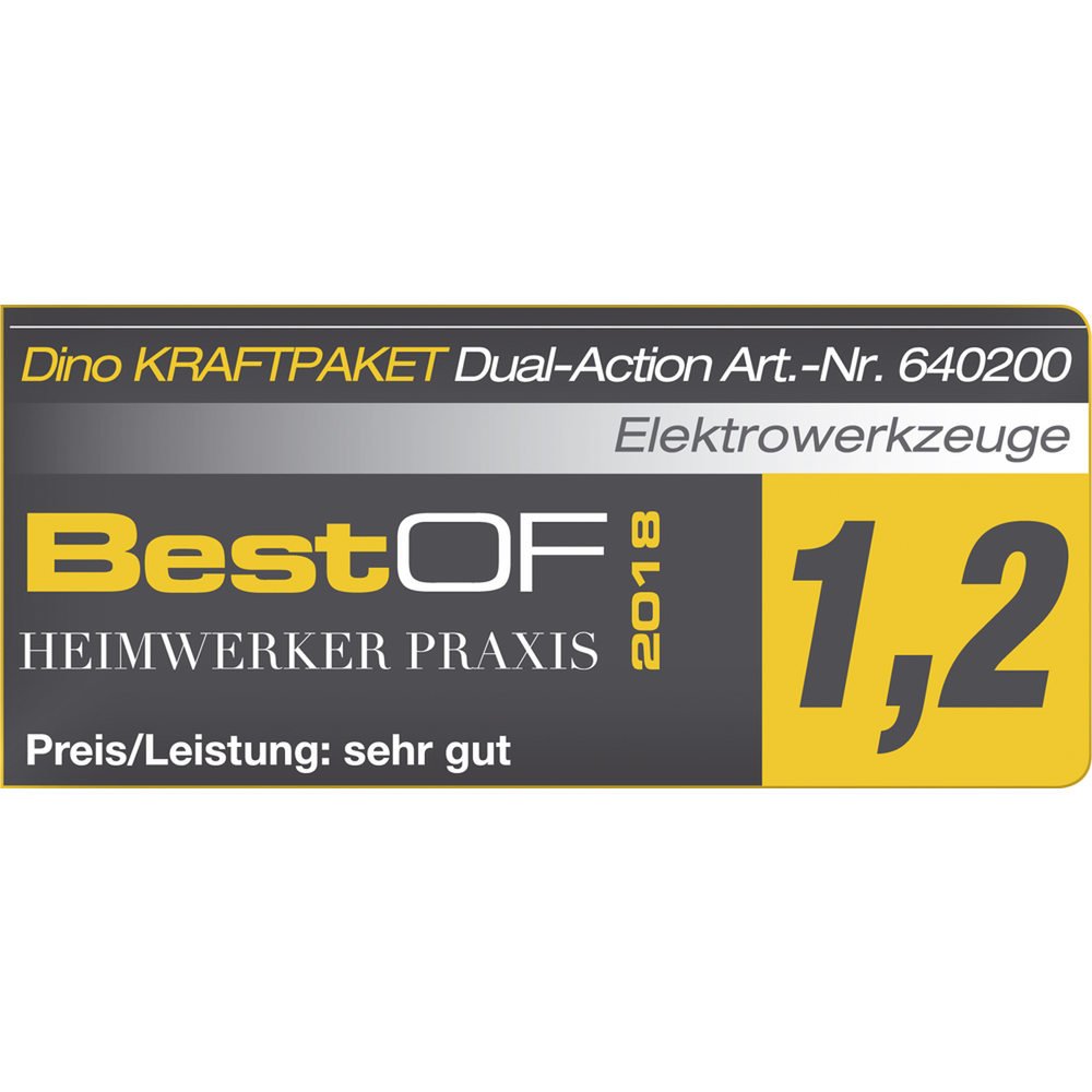 Dino KRAFTPAKET 8mm-600W Exzenter Poliermaschine Stufenlos im Set mit Polierschwamm Polierteller Tasche für Auto KFZ Boot