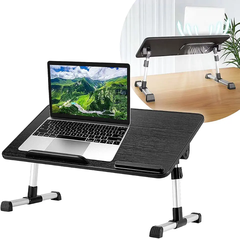 Mesa Articulada Notebook Dobrável Portátil Com Cooler Para Trabalho Home Office Suporte Mesinha Escrivaninha De Estudar Na Cama Escritório
