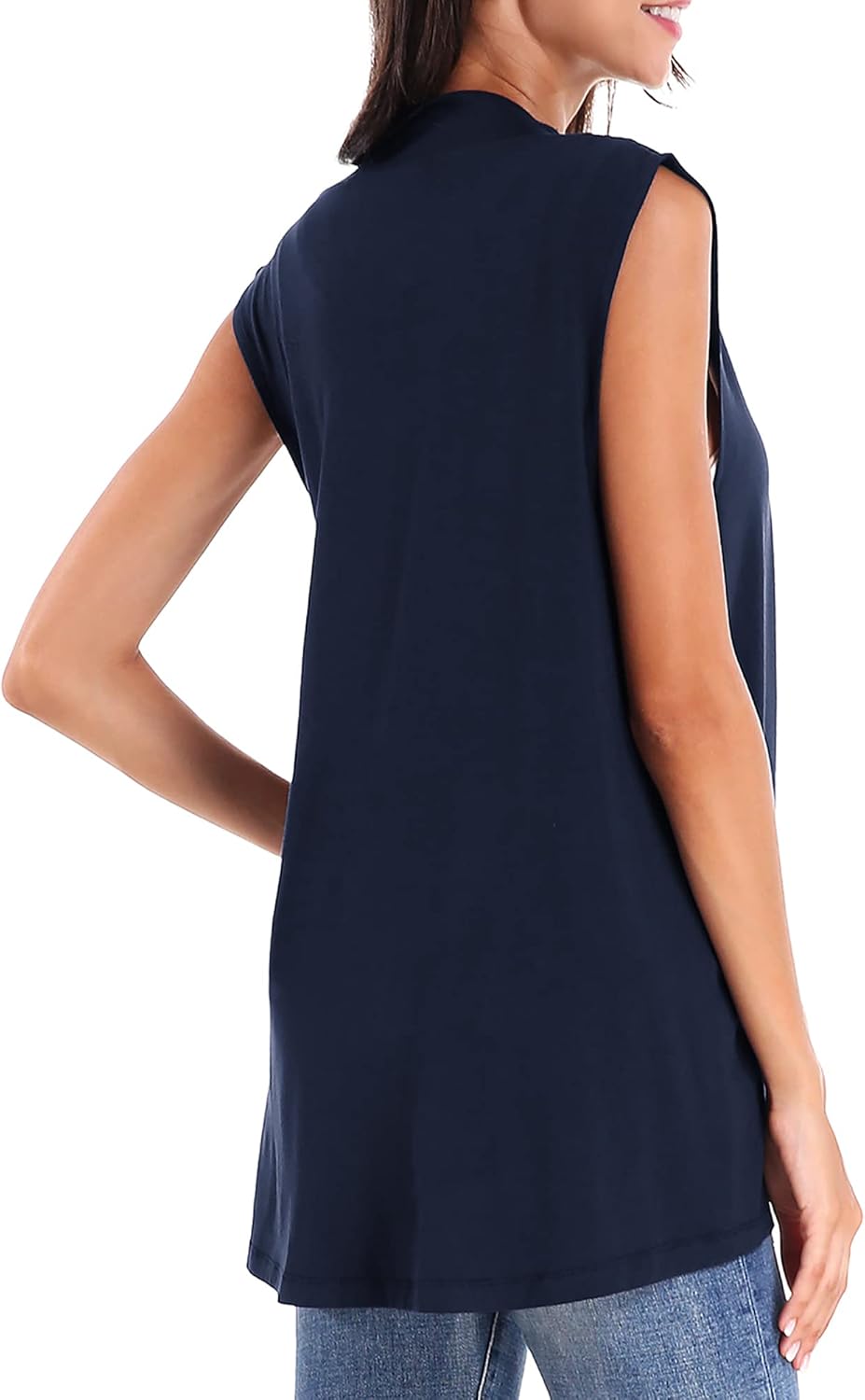 Urban CoCo Women's Sleeveless Cardigan Open Front Vest Lightweight Cool Coat - Image 5