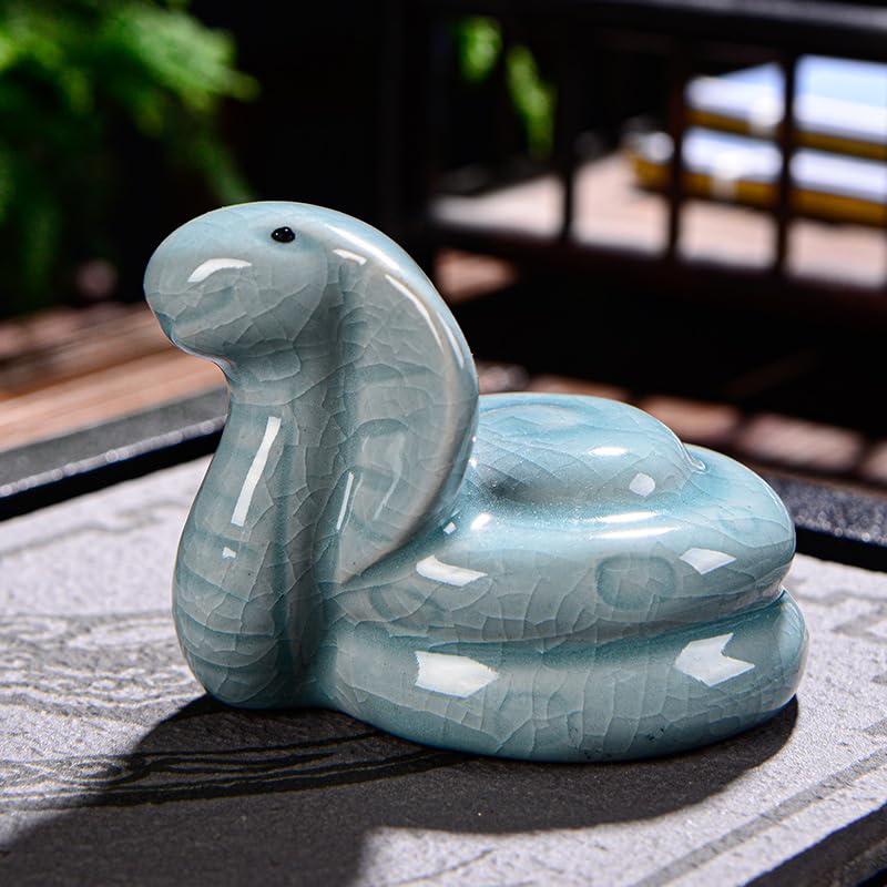 DECRZPB Ceramic Ornament Snake Handcrafted Porcelain Sculpture Arts Home Decor Office Wedding Gift