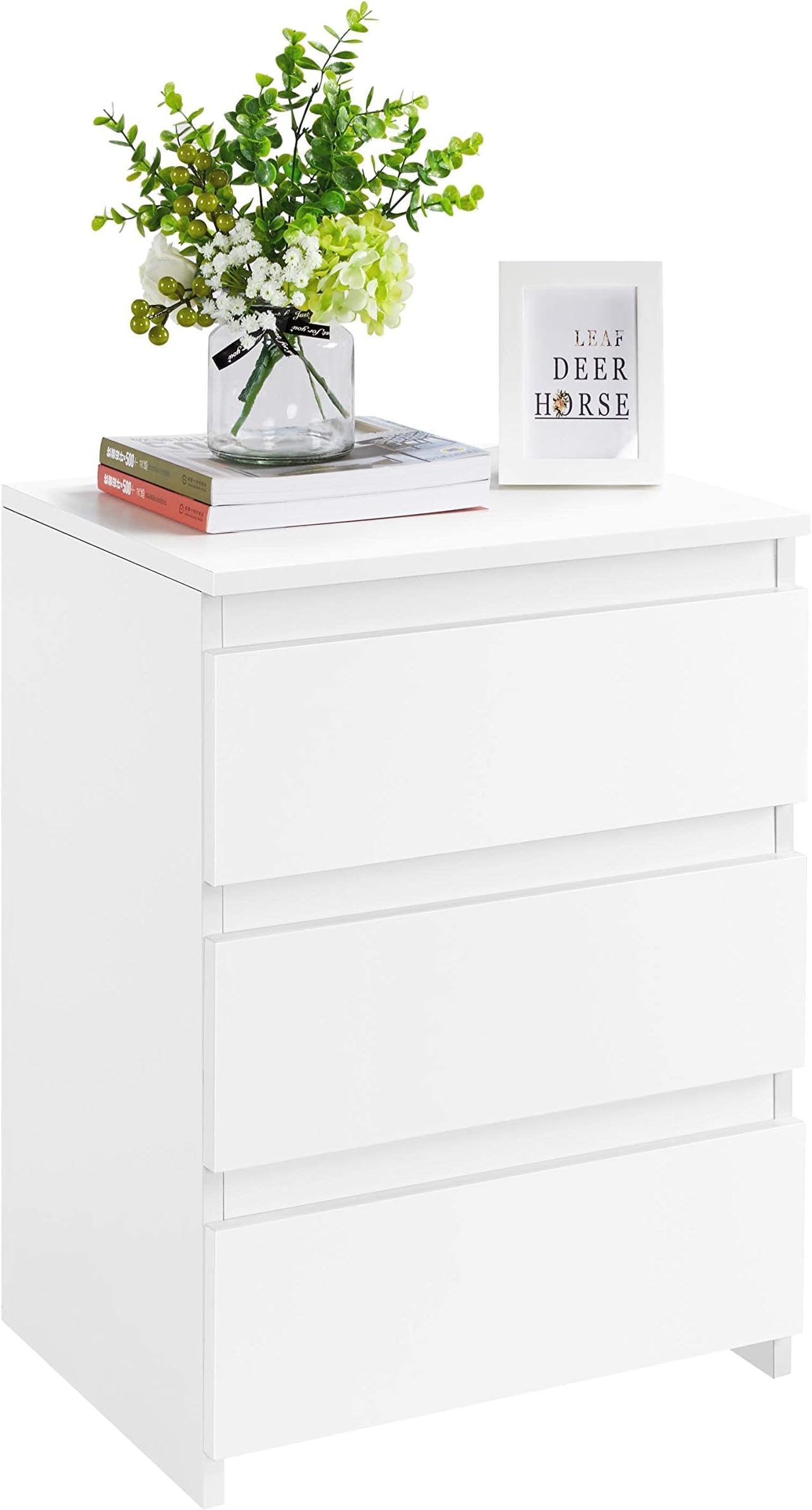 Lexi White High Gloss Bedside Table with 2 Drawers Amazon.co.uk Home