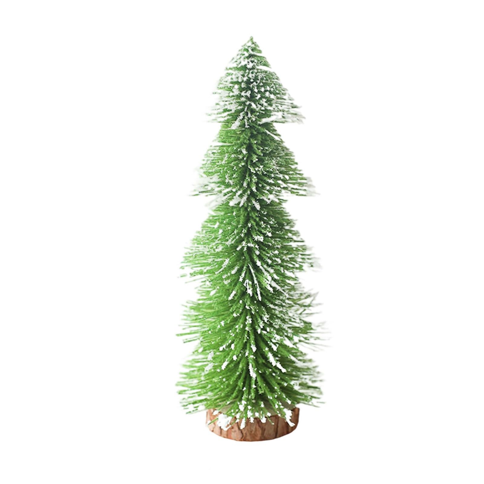 Miniature Pagoda Christmas Tree Decoration with Frosted Effect for Christmas Desktop Display Home Party Decoration PVC Wood Ornament