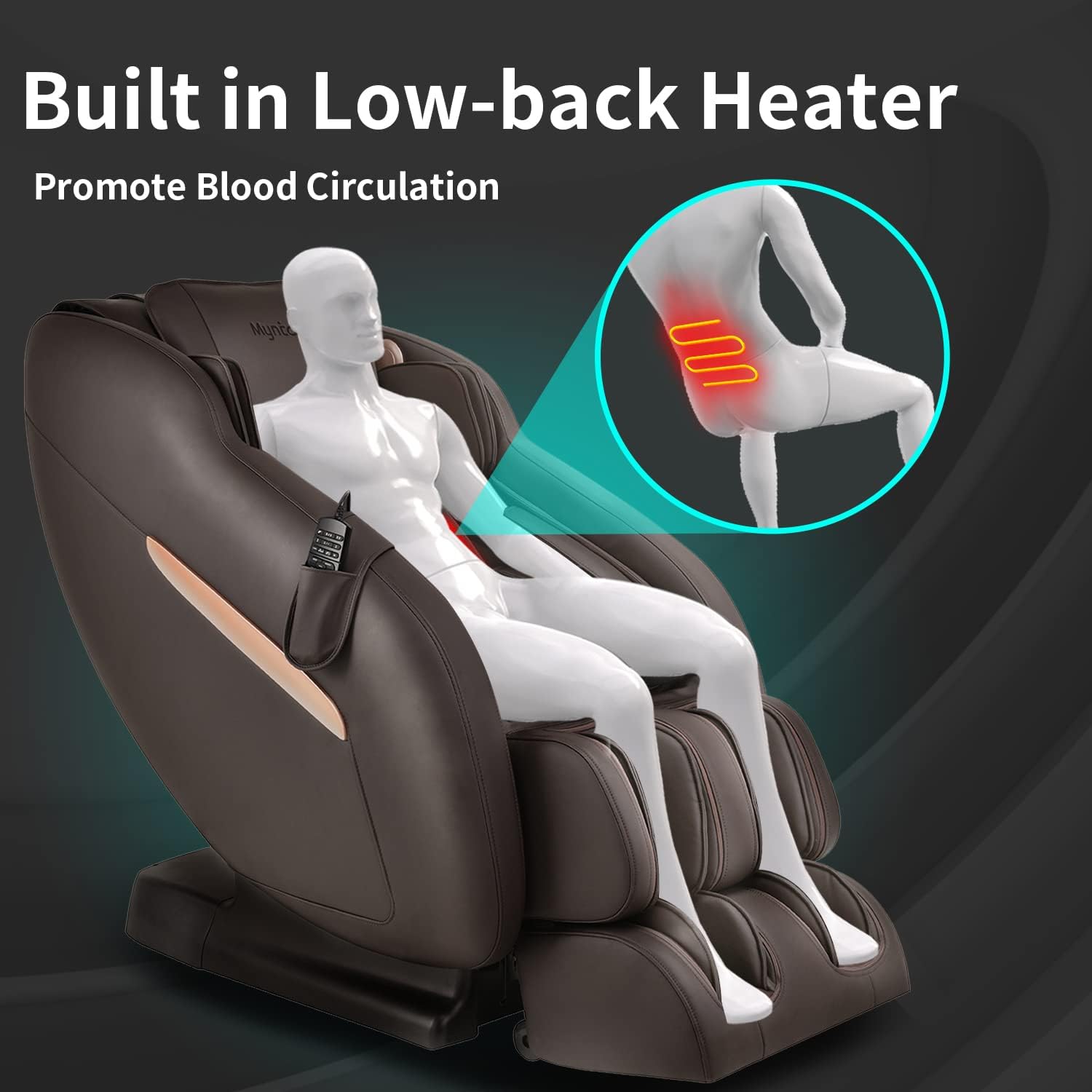 Mynta Massage Chair 3D SL Track Full Body Recliner with Smart Acupoint Scanning, Thai Stretch, Zero Gravity, Bluetooth Speaker, Foot Rollers and Waist Heating(Espresso) : Beauty & Personal Care