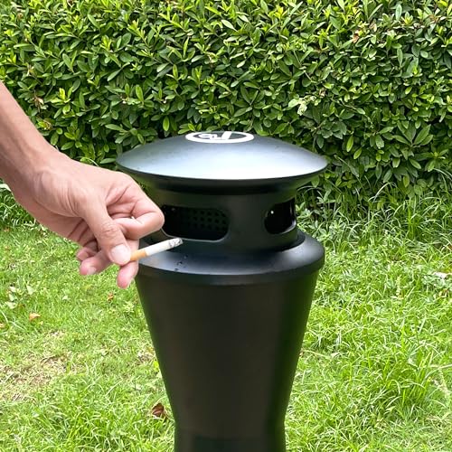 Image of Trash Ash Receptacle Outdoor with Removable Inner Barrel, Standing Trash Can, 43.3 inch Height, Movable Ash Bin Container for Home Outside Pool Backyard Office Hotel