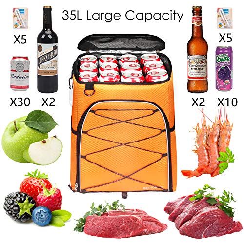 Seehonor Insulated Cooler Backpack 45 Cans Leakproof Soft Cooler Bag Lightweight Backpack Cooler For Lunch Picnic Fishing Hiking Camping Park Beach #TOP1