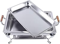 Vista 7 de Juego de platos para bufé, recipiente de calentamiento de acero inoxidable, calentador de alimentos, aislamiento de alimentos, rectangular
