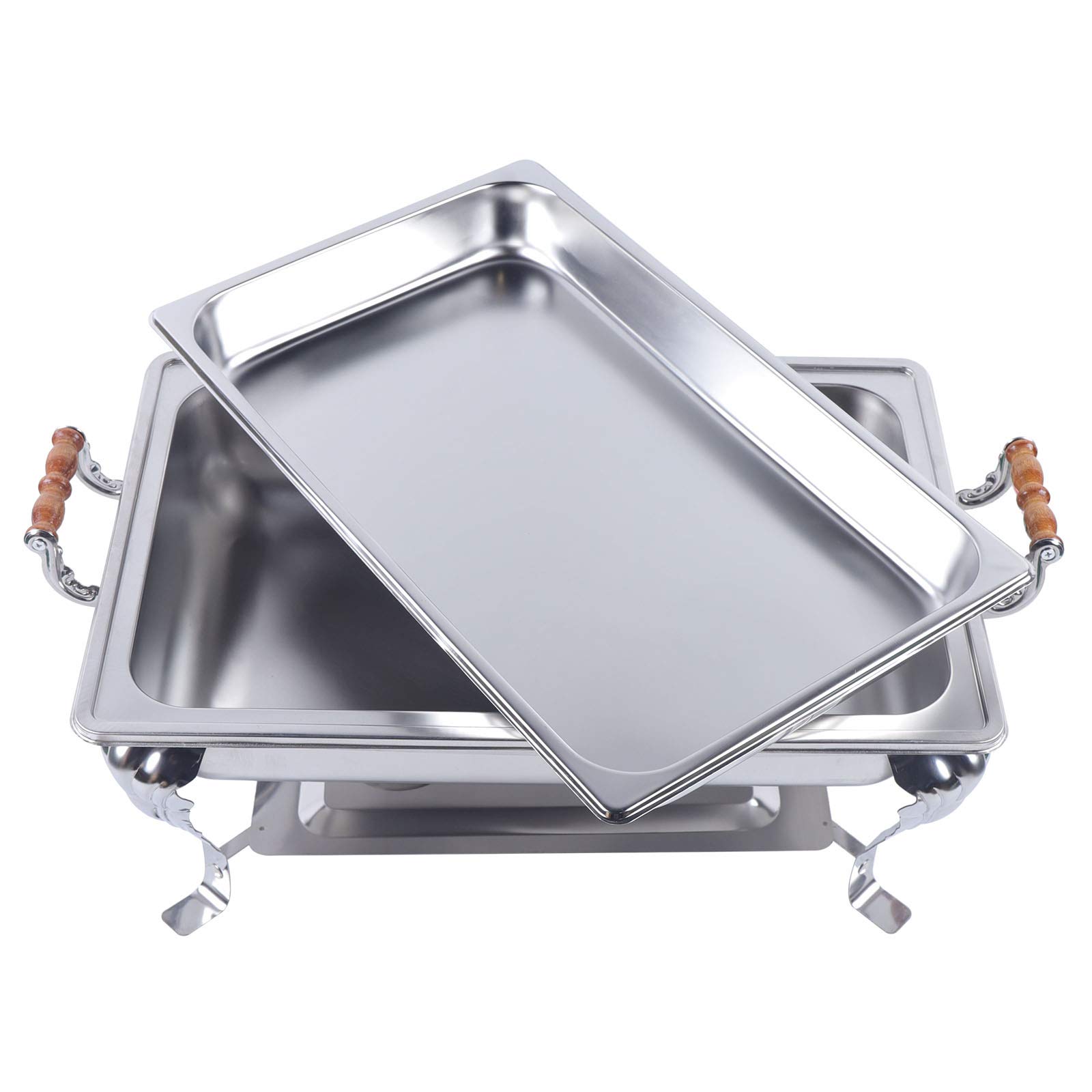 Recipiente de acero inoxidable para buffet con tapa, calentador de buffet, calentador de alimentos Chafing Dish, placa calentadora, recipiente para catering buffet