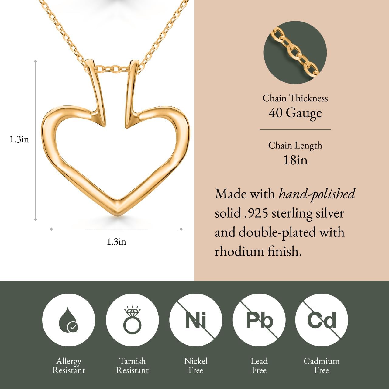 Emily C Ring Holder Necklace - Sterling Silver Necklace with Gold Finish - Engagement Gift for Doctors & Nurses - Gold Jewelry for Mom or Grandmother