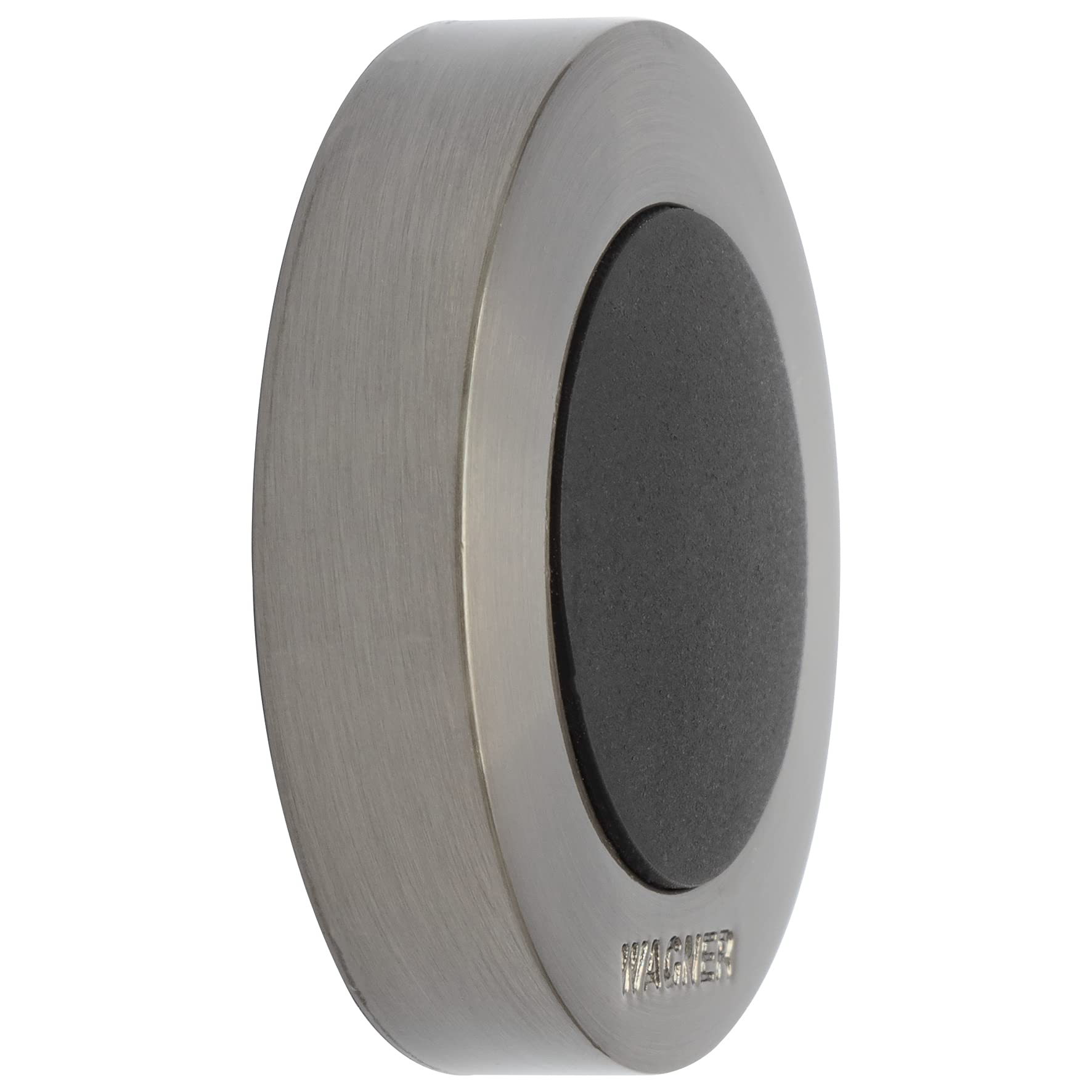 Wagner Doorstop Screw OR Glue WALL - Ø 38 x 10 mm, Titan Black Stroke Bumper Made of die-cast zinc in Trendy Colour + Soft Black Thermostatic Rubber, to be Screwed or glued on Walls - 15513811