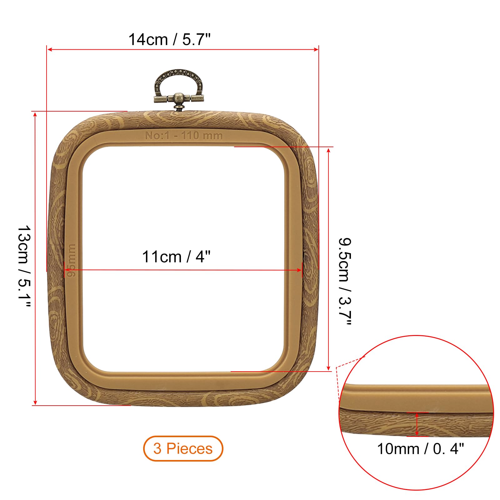 PATIKIL 4x3.7inch Embroidery Hoops - Image 2