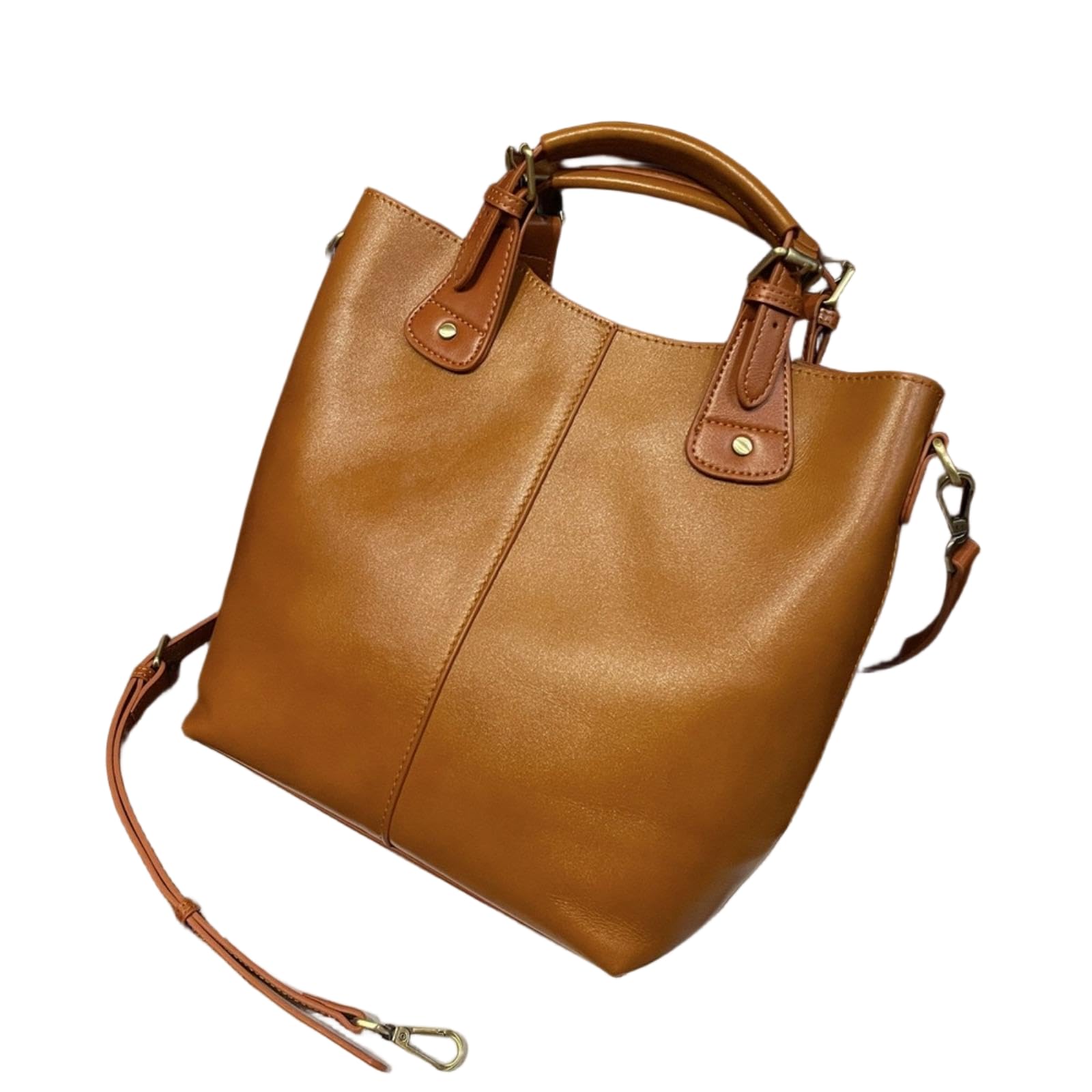 HJDMO Borsa a secchiello in vera pelle per le donne borsa a secchiello con chiusura a cerniera borsa a tracolla con tasche multiple borsa quotidiana per street style nero
