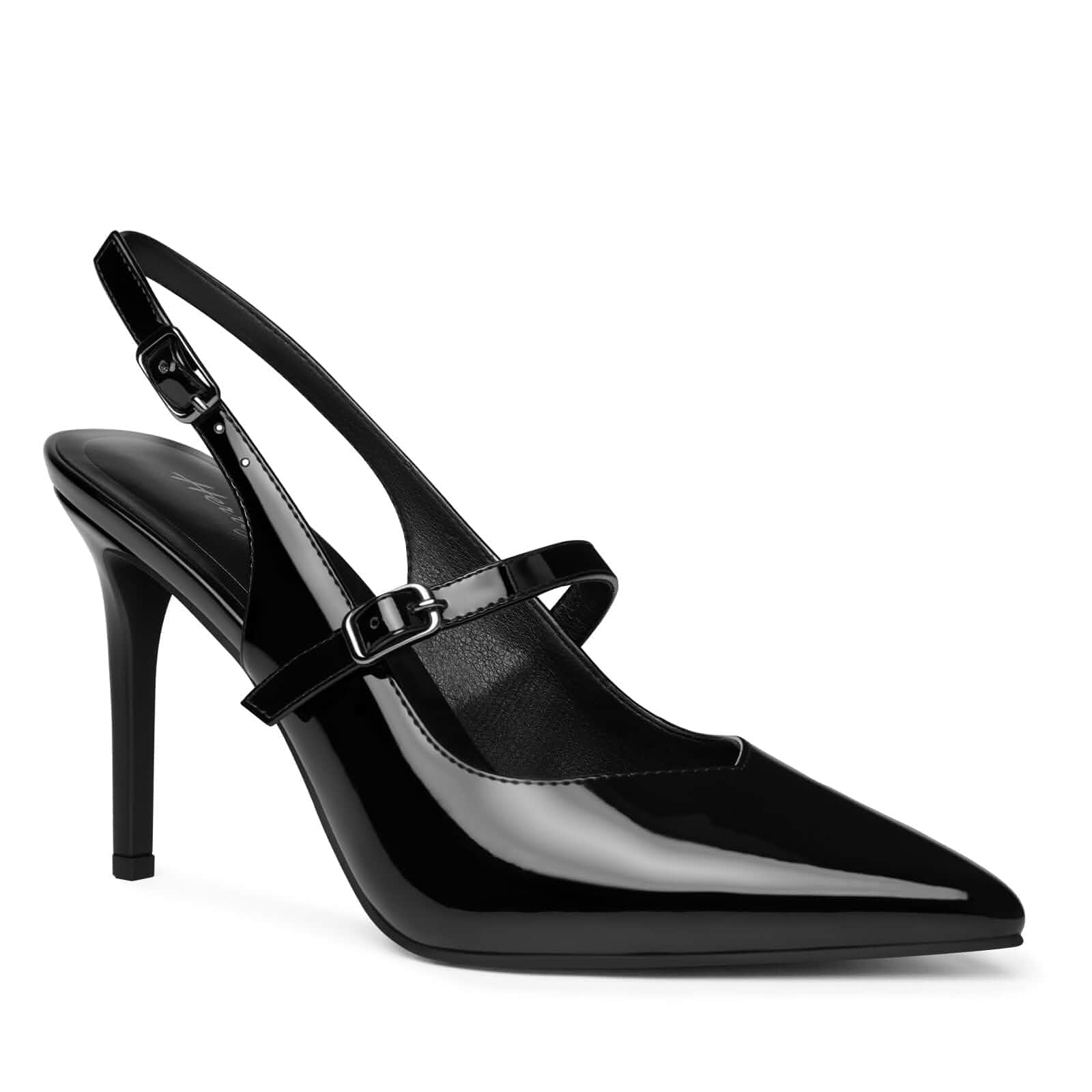 Slingback Heels for Women, Mary Jane Pumps, Stiletto High Heels Pointed Toe High Heels, Dress Shoes with Adjustable Ankle Strap and Cushioned Insole Ideal for Office Wedding Party