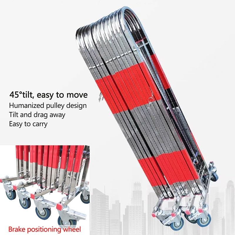 PFCDZDU Expandable Safety Barricade, Mobile Collapsible High Visibility Security Gate, Retractable Portable Driveway Fence for Crowd Control Restricted Areas(3.9x9.8in/1.2x3m)