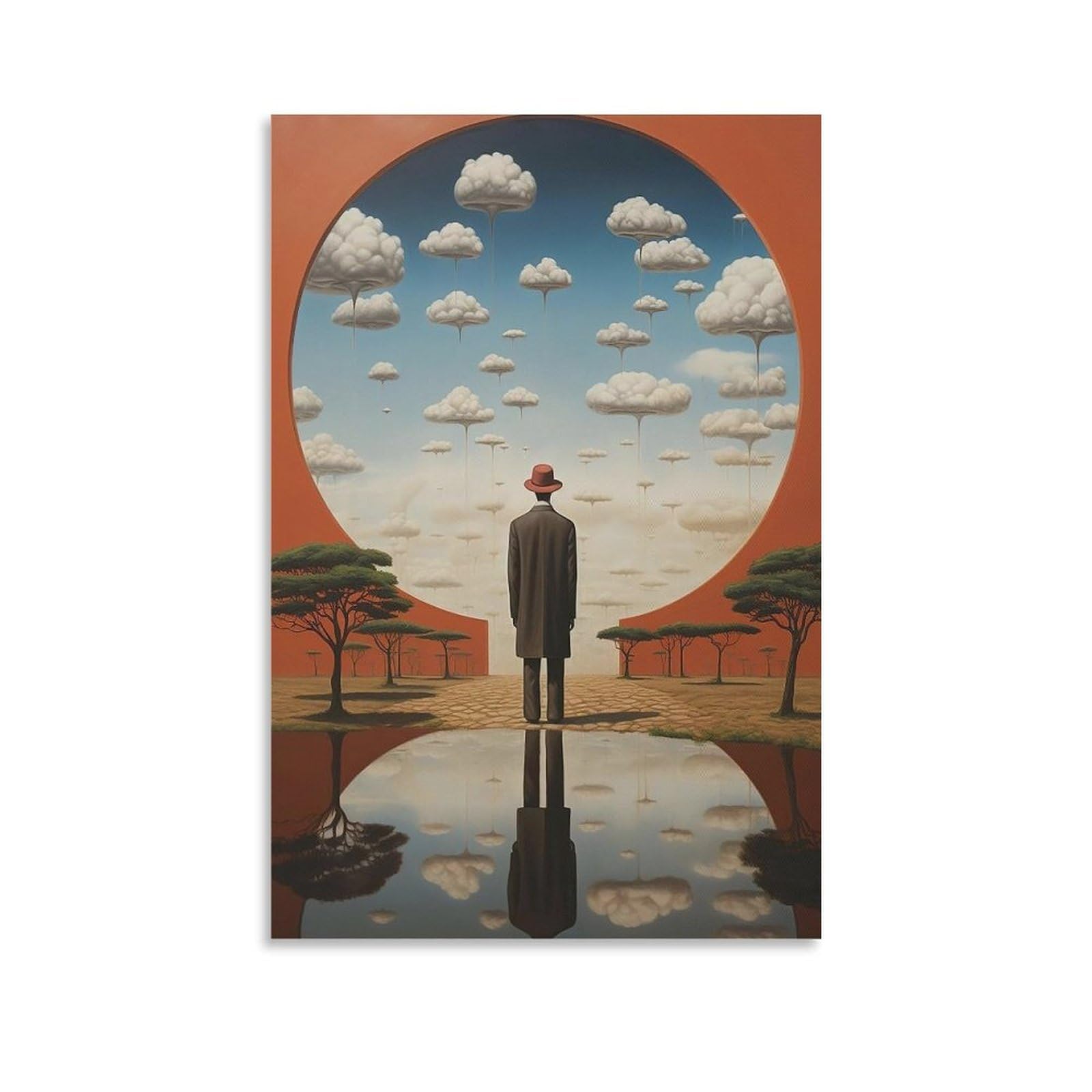 LRefiozas Rene Magritte Art Print Canvas Wall Art Poster, Creative Modern Decor, Retro Aesthetic Painting for Bathroom Bedroom Living Room Study Office (7)For Living Room Bedroom Painting 24x36inch(60