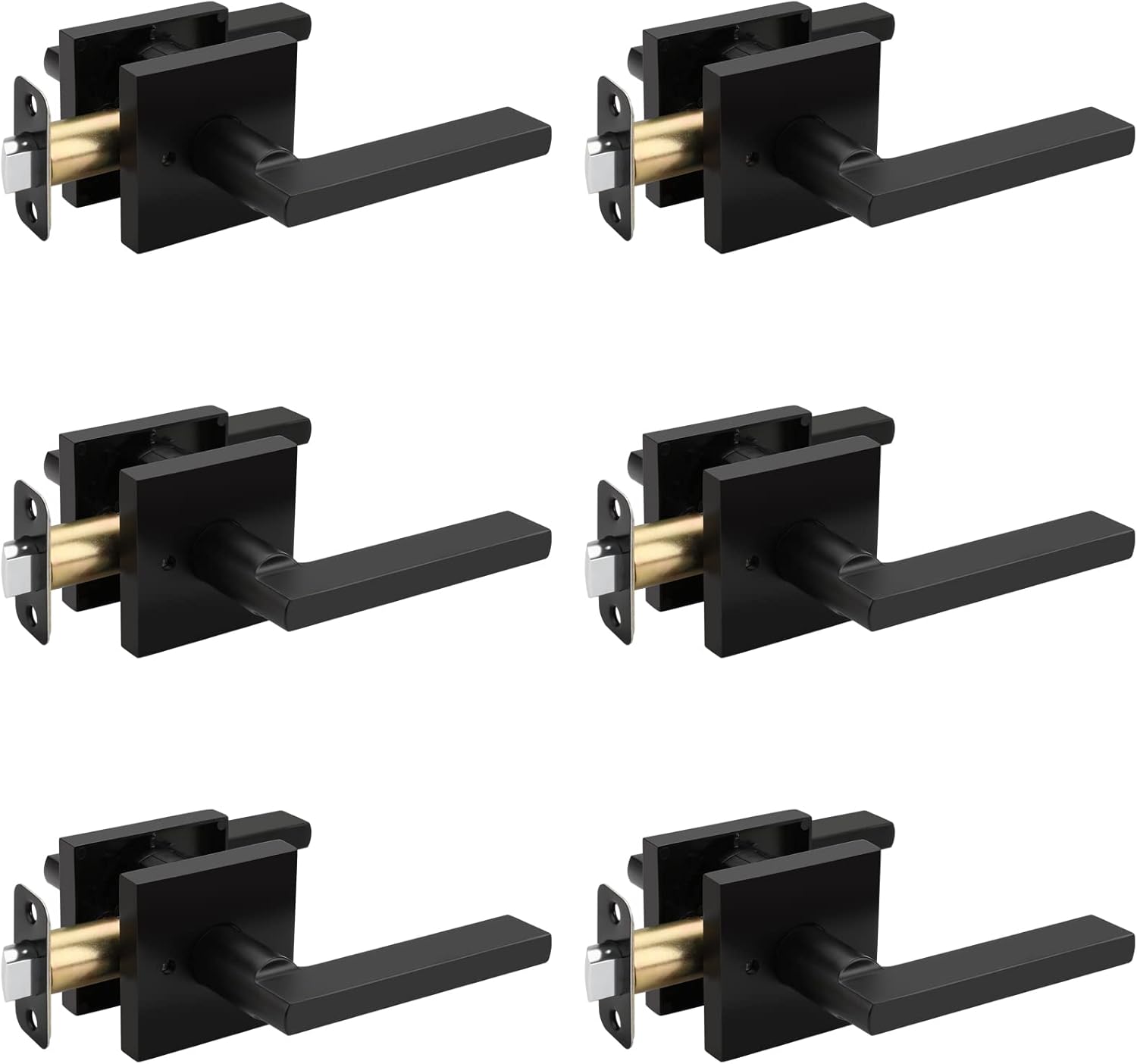 Haidms Matte Black Door Handle Interior,Privacy Door Lever Handle