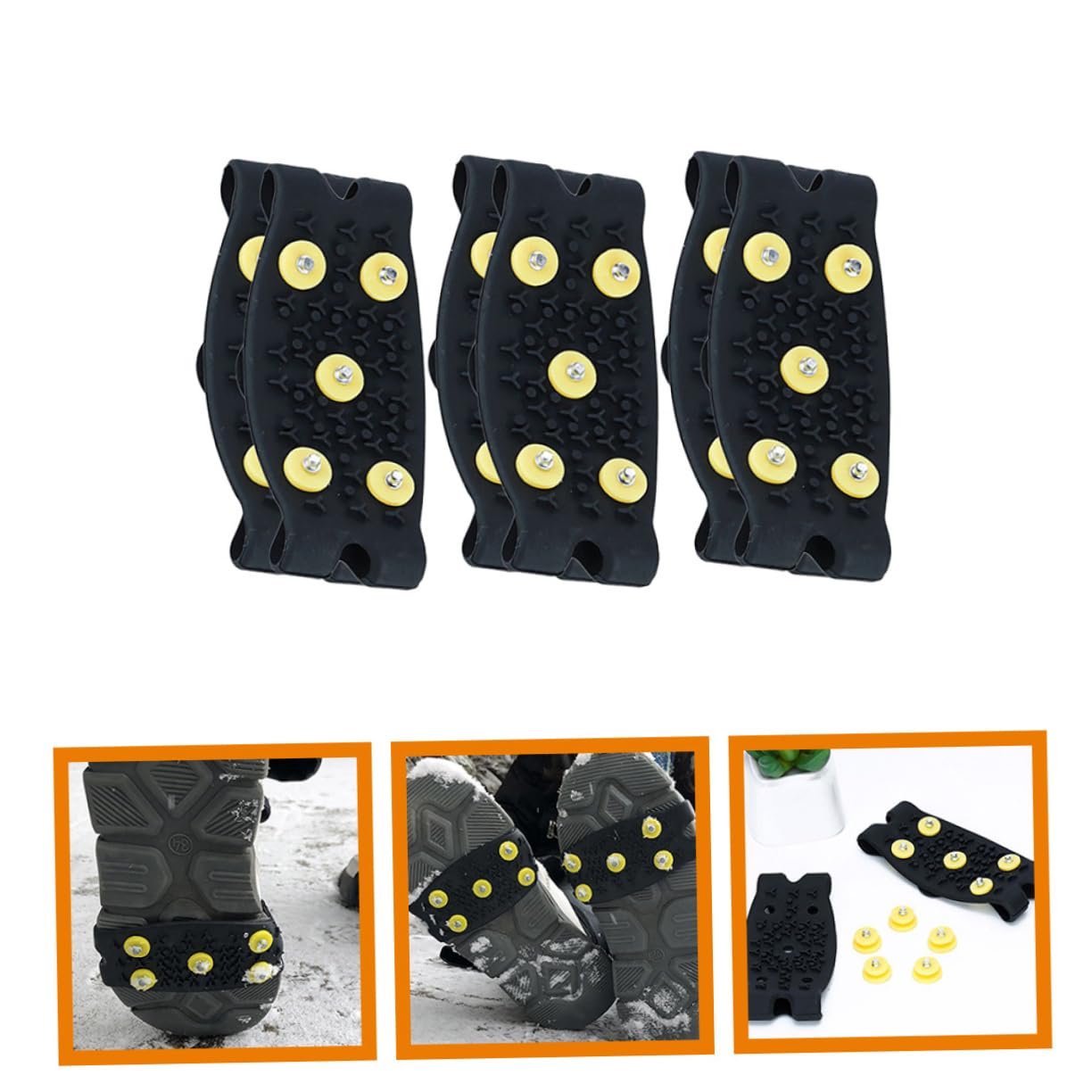 Beavorty Copriscarpe Antiscivolo Per Inverno Ramponcini in Tpe Con Punte Ghiaccio Per Escursioni Attività Outdoor Adatti Scarpe Leggeri