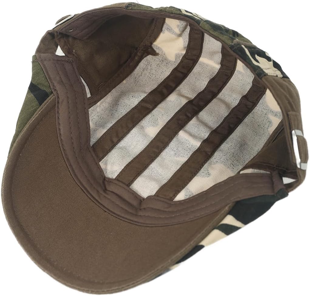 Men's Camouflage Newsboy Cap Cotton Driver Outdoor Flat Hat - Image 4