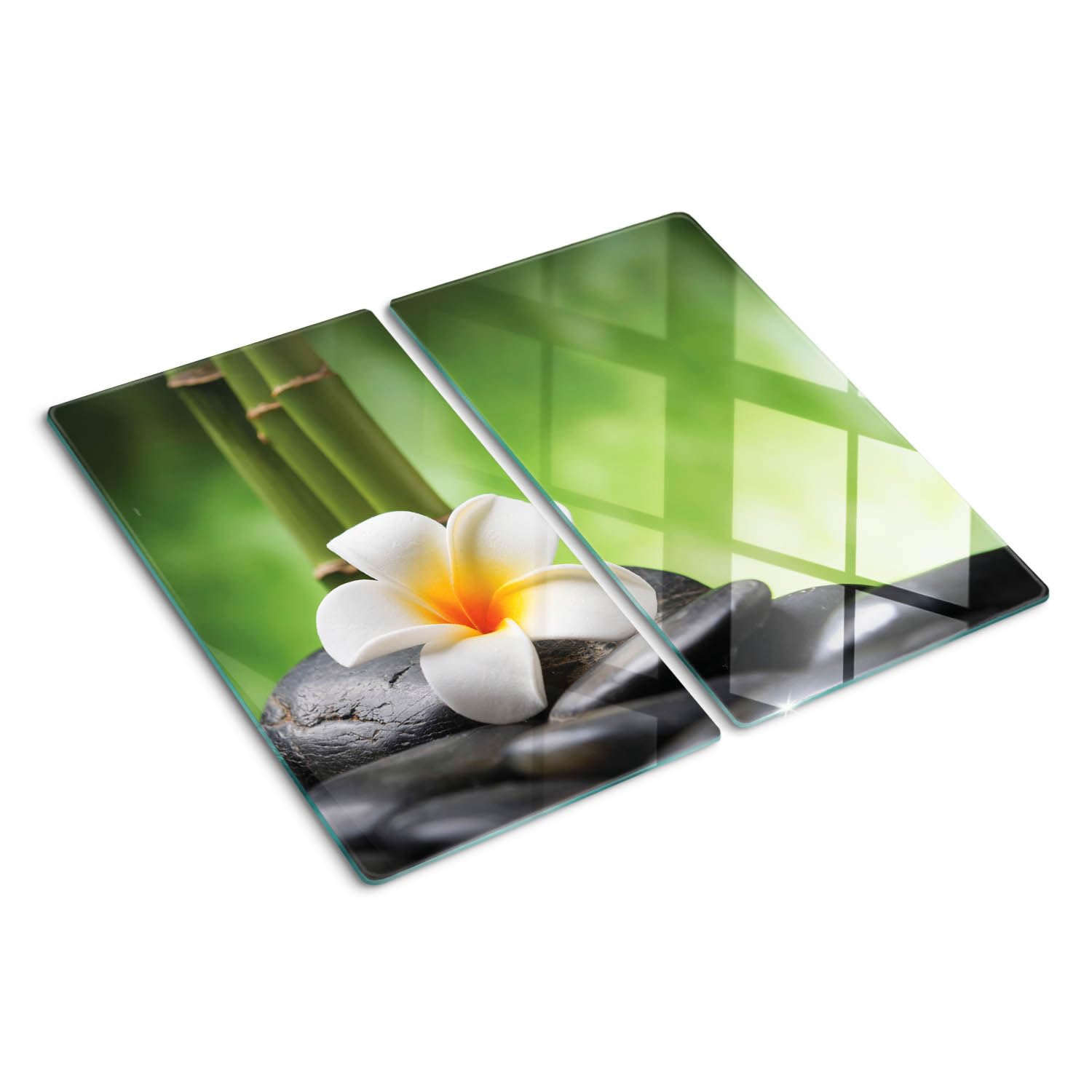 Planche à découper en verre trempé 2x30x52 cm fleur rose pour cuisine moderne