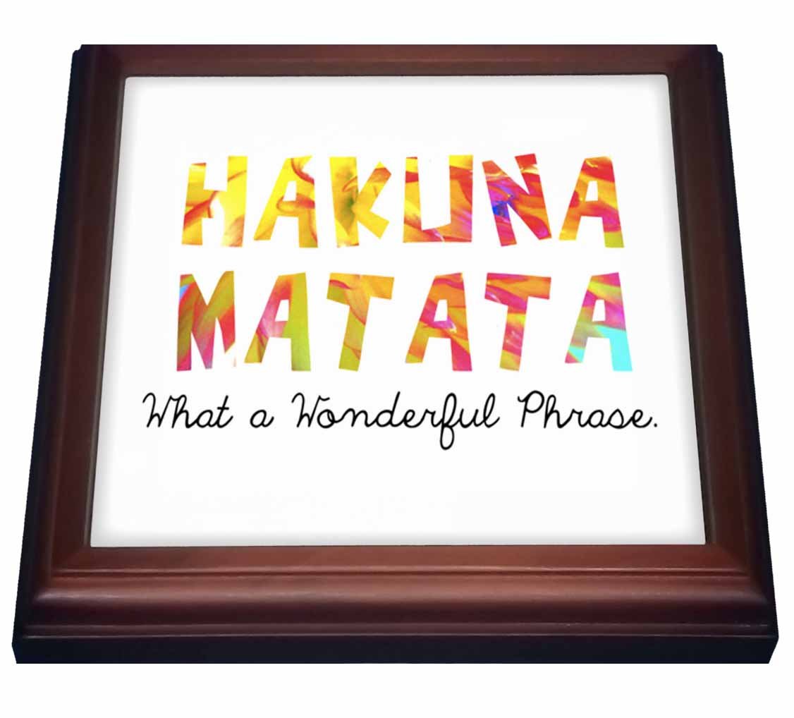 3dRose Hakuna Matata What a Wonderful Phrase Trivet with Tile, 8 by 8