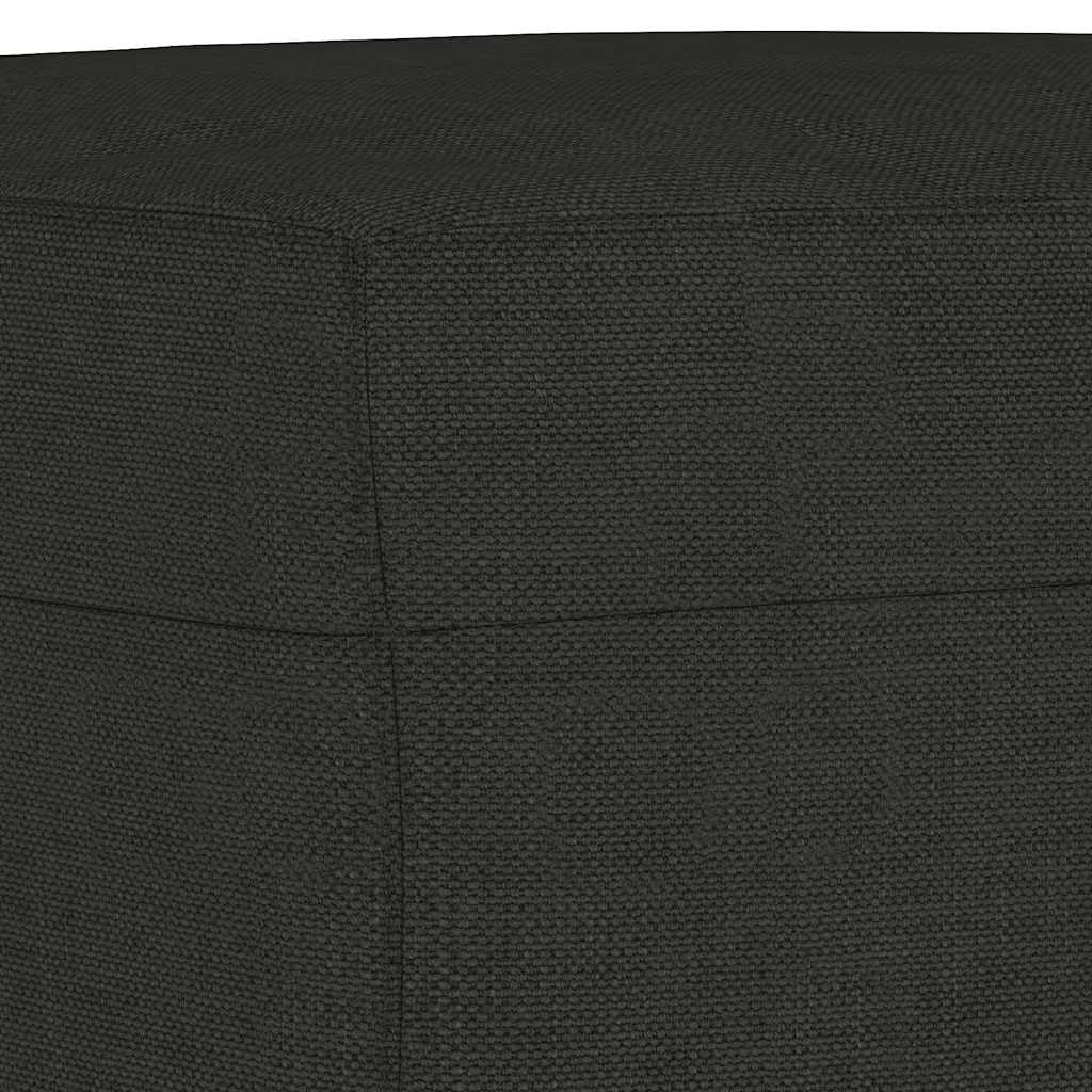 Taboret tapicerowany podnóżek czarny 60 x 50 x 41 cm materiał, rama ze sklejki, wypełnienie piankowe, puf do salonu, sypialni, korytarza, do podnóżka