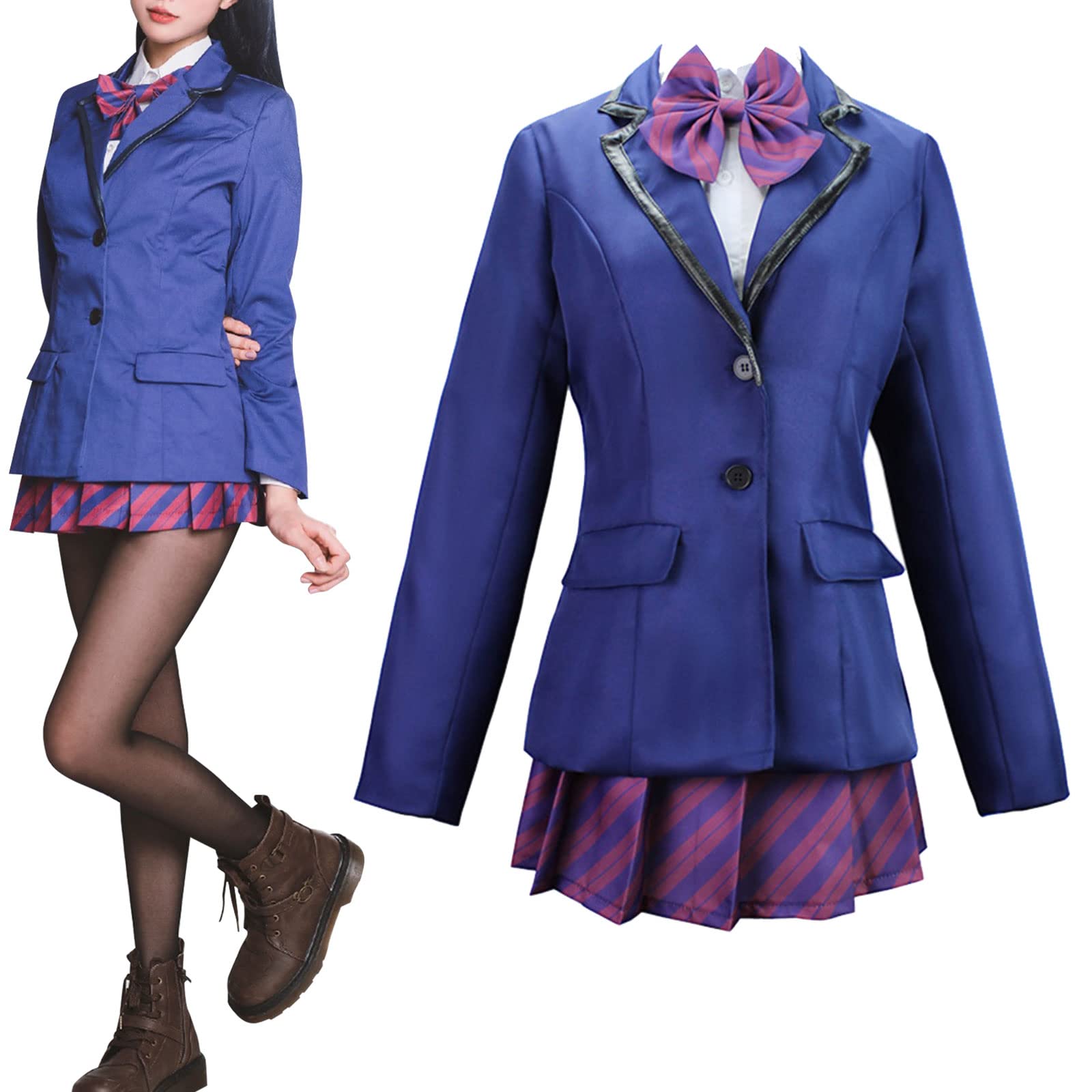 Komi Can't Communicate kostium cosplay Komi Shoko Campus mundur płaszcz, koszula, spódnica, muszka, pończochy, dziewczęca moda odzież kostium na Halloween, Komi Shoko, L