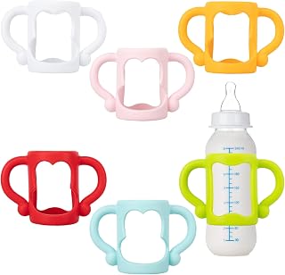 Baby Bottle Handles Bottle Holder: YIDM 6 Pack Soft Silicone Bottle Holder Bottle Handle Wide-Neck Easy Grip Baby Bottle Handles Easy Carry Handle Lightweight Bottle Handle