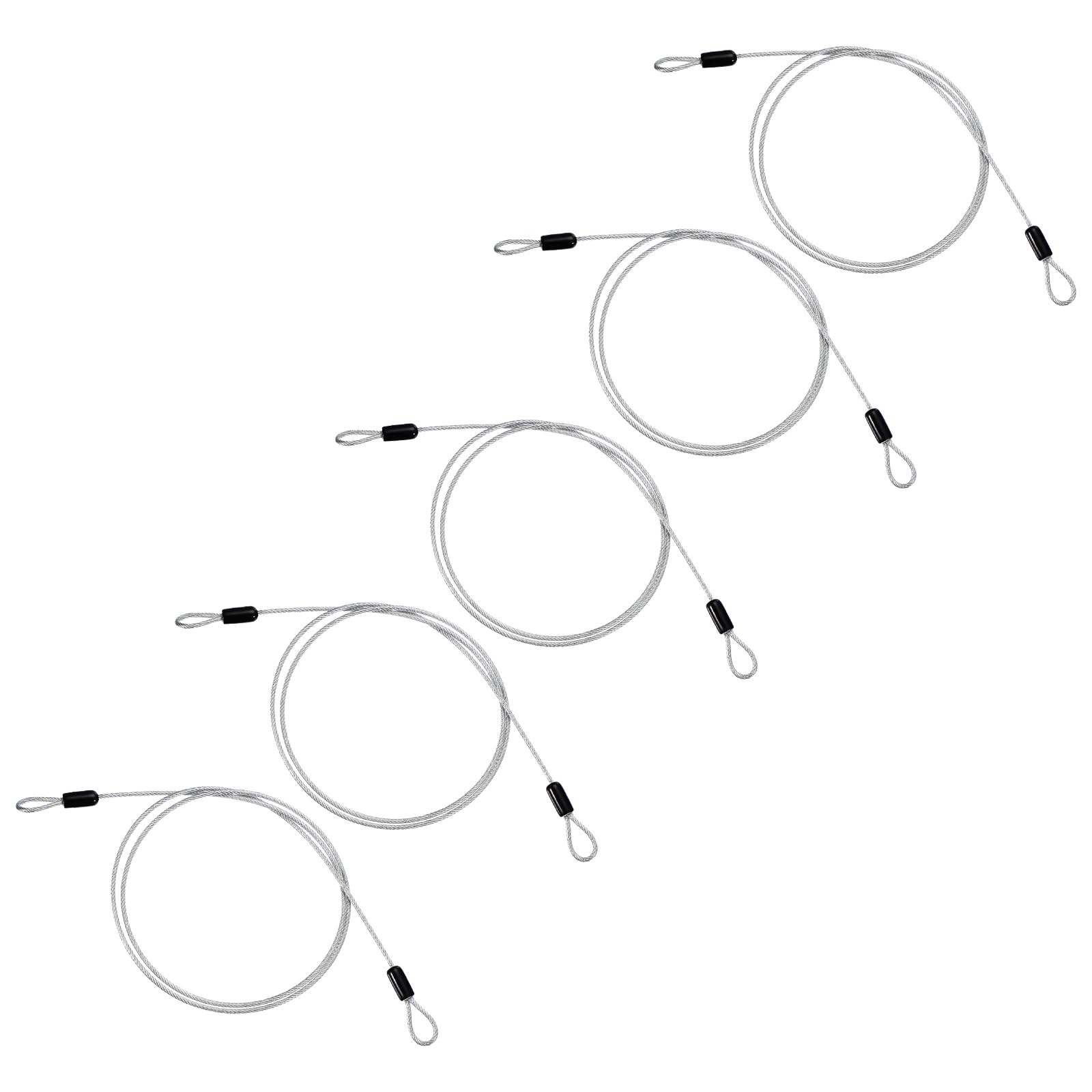 PATIKIL 1/8" Dia Vinyl Coated Stainless Steel Cable with Loops