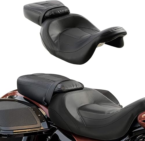 XFMT Asiento de motocicleta para dos personas. Para Harley Davidson Touring 2009 a 2020.