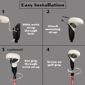 VR Golf Club Attachments for Oculus Quest 2 | Pro & Putter Grips | 2 Pack | Right & Left Controllers