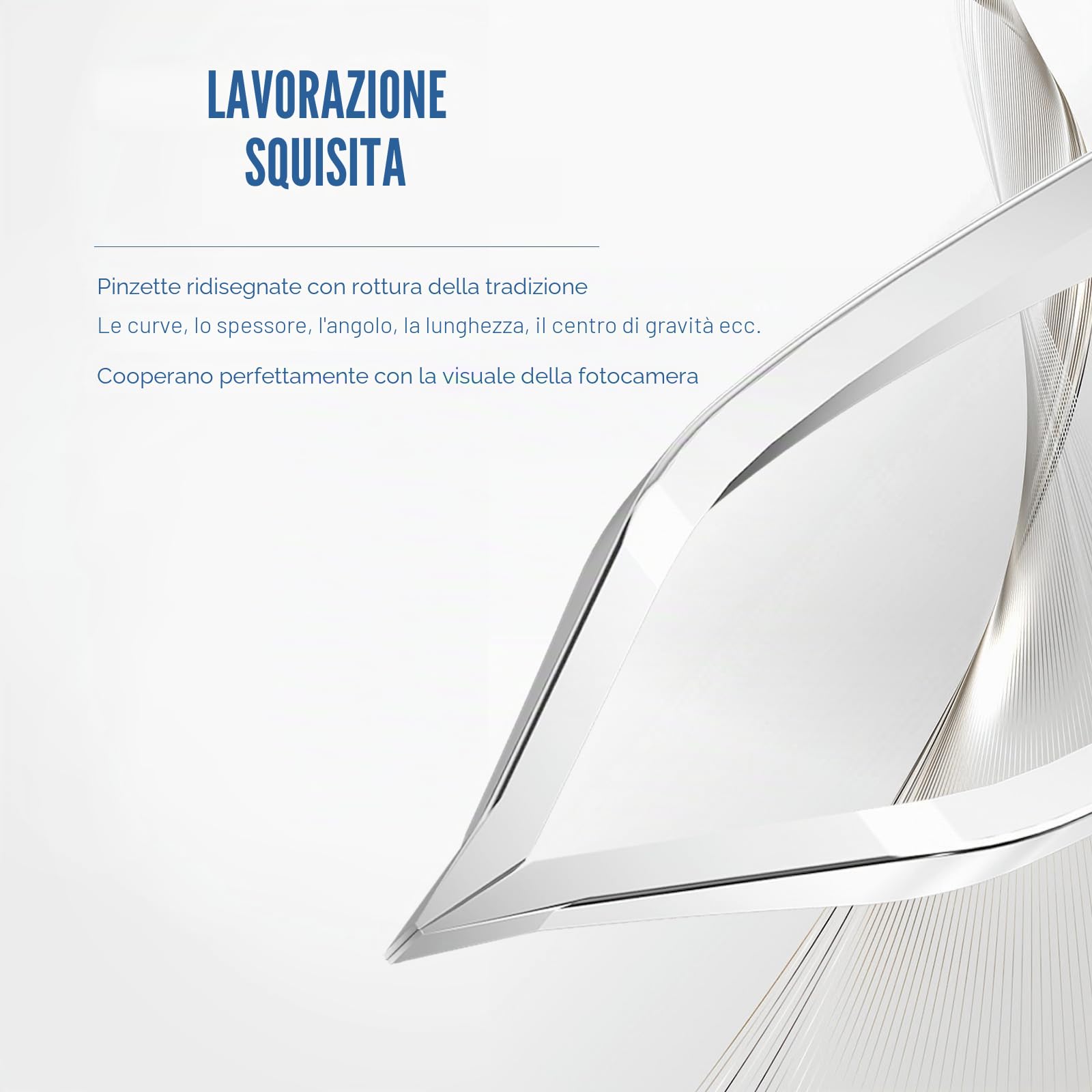 Pinzette per depilazione visiva con fotocamera 1080p, luce LED, WiFi USB ricaricabile, pinzette di precisione per capelli bianchi, peli delle orecchie, sopracciglia, ciglia (bianco)
