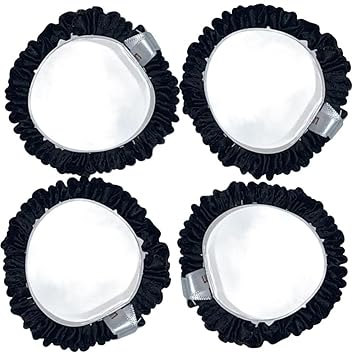 LUHO SILK 100% Pure Mulberry Silk Hair Scrunchies for Frizz & Breakage Prevention | 100% Natural Silk Soft, Shiny, and Smooth Scrunchies for Hair | Skinny | Pack of 4 (Black)