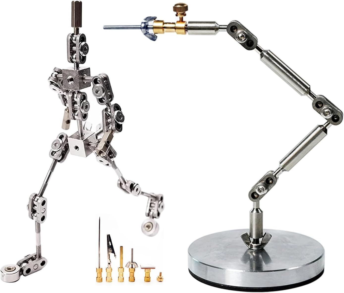 Stop Motion Animation Winder Rig System,12Cm-18Cm for Stop Motion Animation, Stainless Steel Rig Arm, for Figures, Clay Figurines, Models