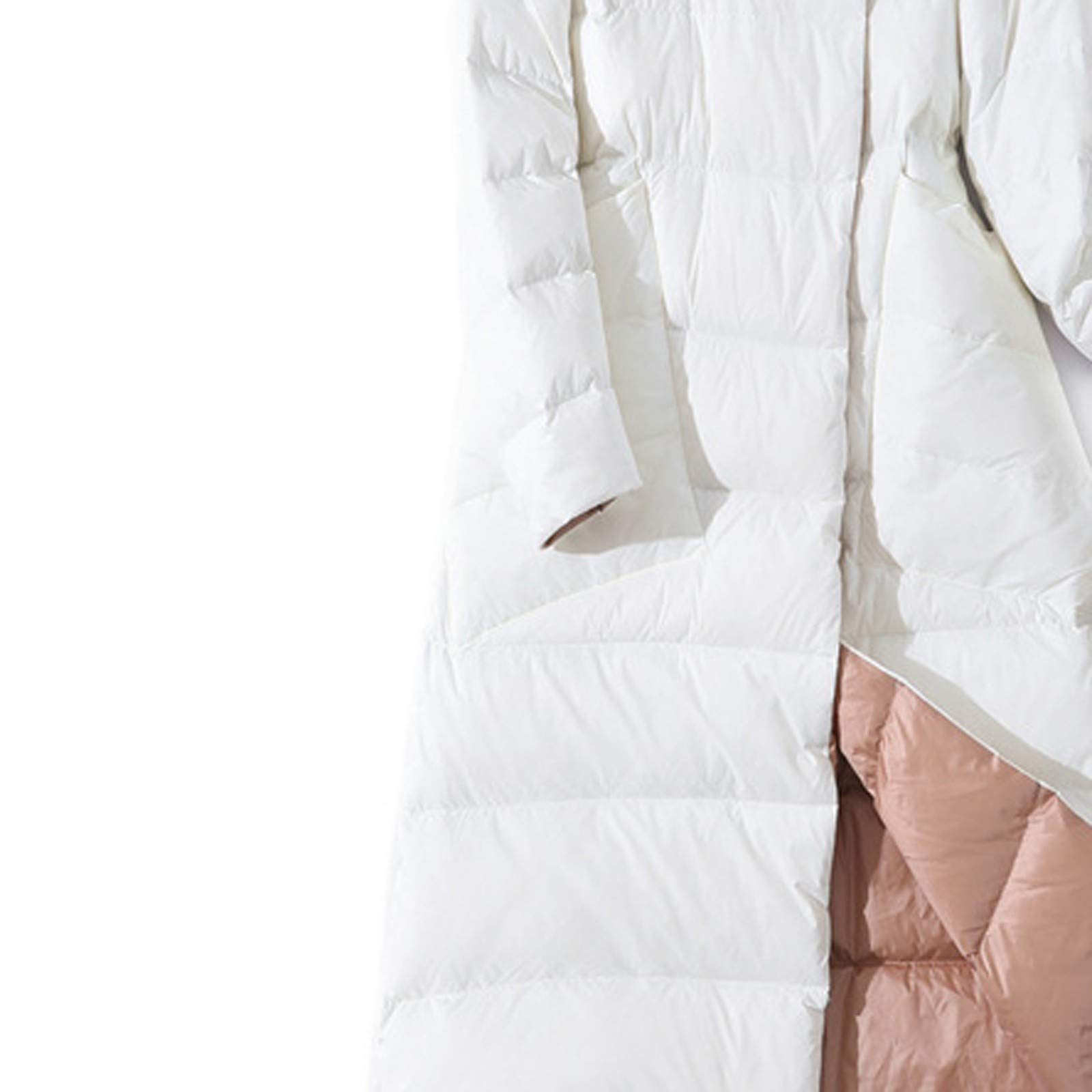 Generico Donna Cappotto Invernale Piumino Lungo con Cappuccio Ripiegabile Piumini Elegante Giacca Ripiegabile Donna Giacconi Invernale Cappotto Ultraleggero Pesante Giubbotti Imbottiti Giubbini Mezza