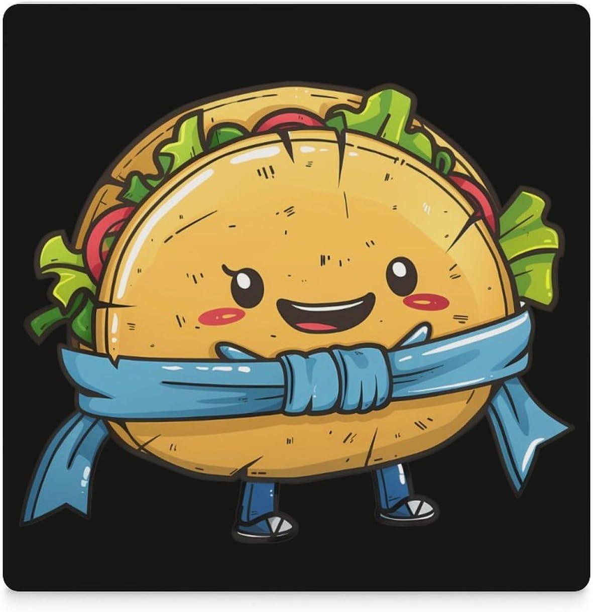 Jiu Jitsu Martialtacos Coaster for Drinks Square Ceramic Table Coasters Stone Mat Crafts 4PCS Home Kitchen Decor