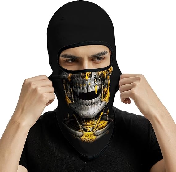 3D Balaclava Ski Mask Motorcycle Full Face Mask Outdoor Tactical Hood Headwear Mask Men Women for Halloween Cycling