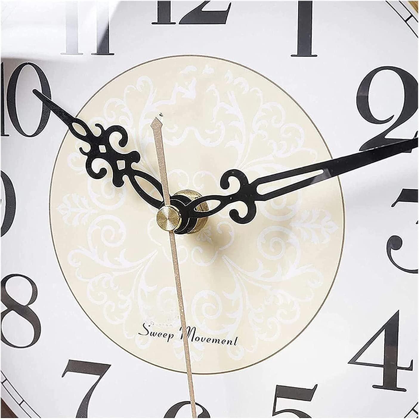 Mantel Clocks Silent Decorative Battery Operated Fireplace for Living Room Fireplace Office Kitchen Desk Shelf Home Décor Gift (Color : Black)