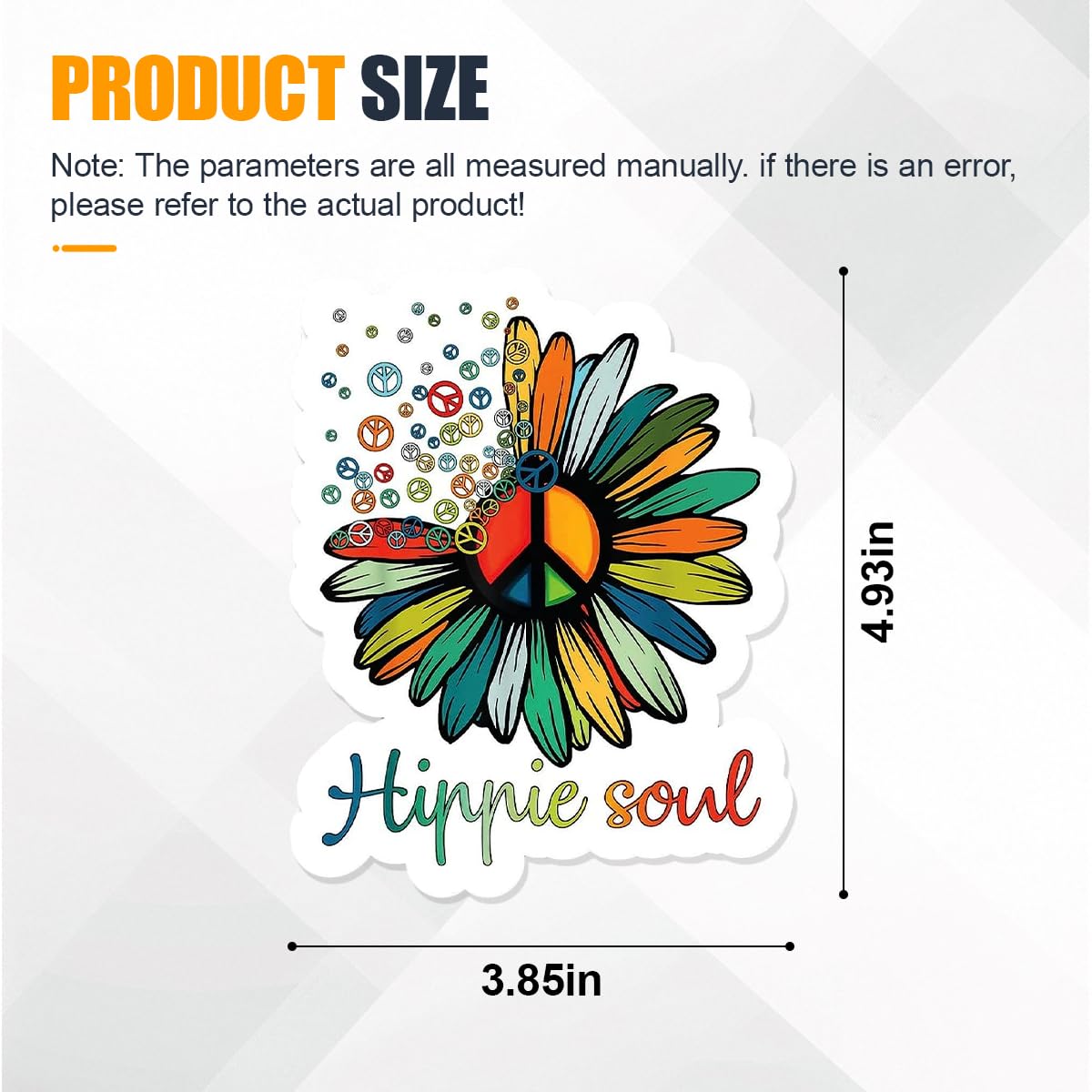 YoRise Peace Sign Hippie Soul Flower Car Stickers Waterproof Vinyl Car Decorations Cute Flower Automotive Exterior Accessories for — view 2