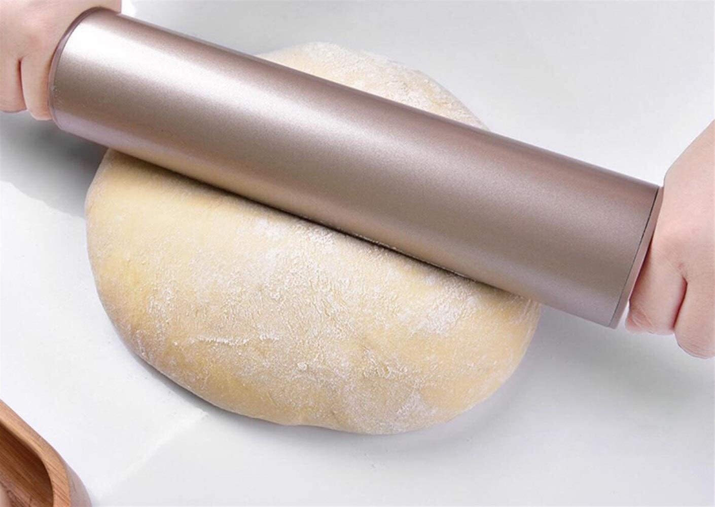 Nudelholz, Edelstahlmetall, for Backen, antihaftbeschichtet