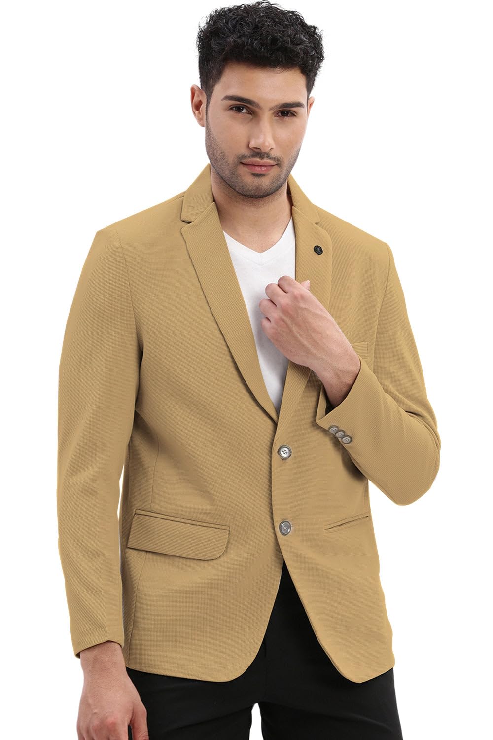 showoffff Men's Single Breasted Slim Blazer-picture-50
