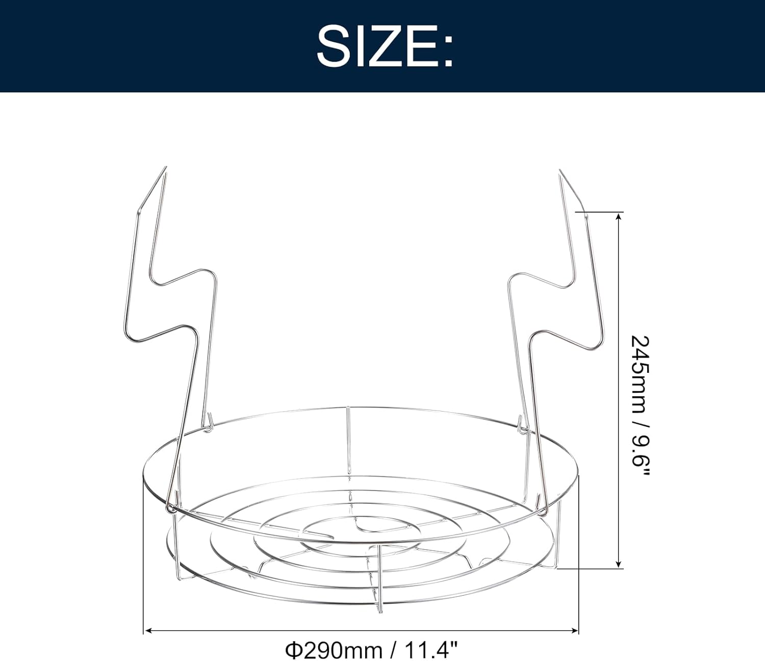 uxcell 2Pcs 11" Canning Rack, Stainless Steel Steamer Canning Jar Rack with Handles for Mason Jars Ball Jars, Silver