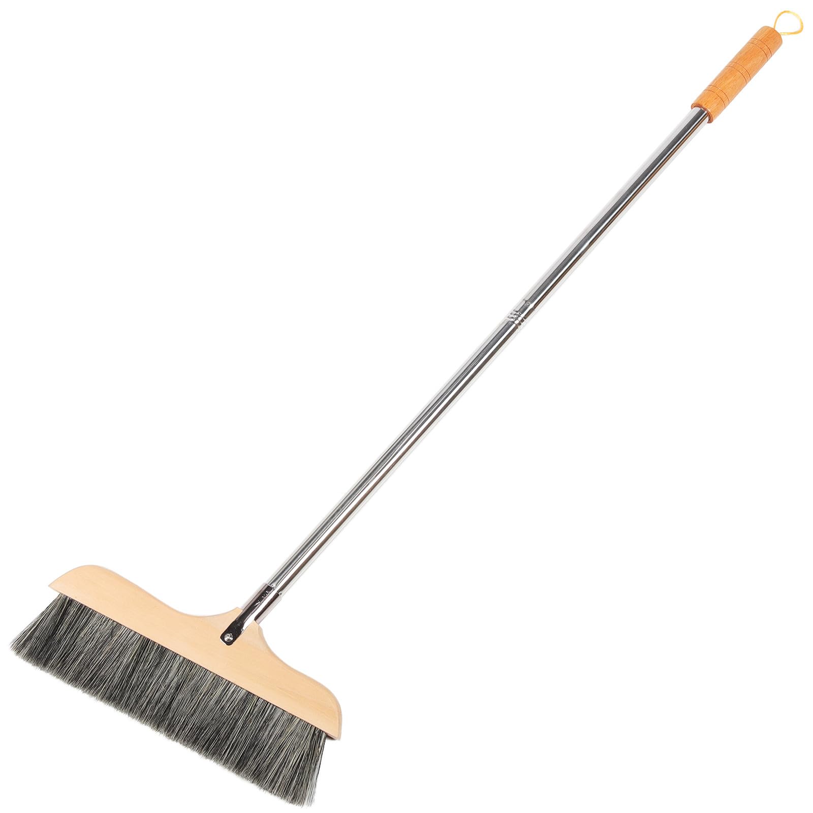 Abaodam Scopa in Legno Setole Morbide Antistatiche, Asta in Acciaio Inox Manico, Scopa Domestica per Pavimenti, Tappeti e Superfici Piastrellate, per Cucina e Camera da Letto