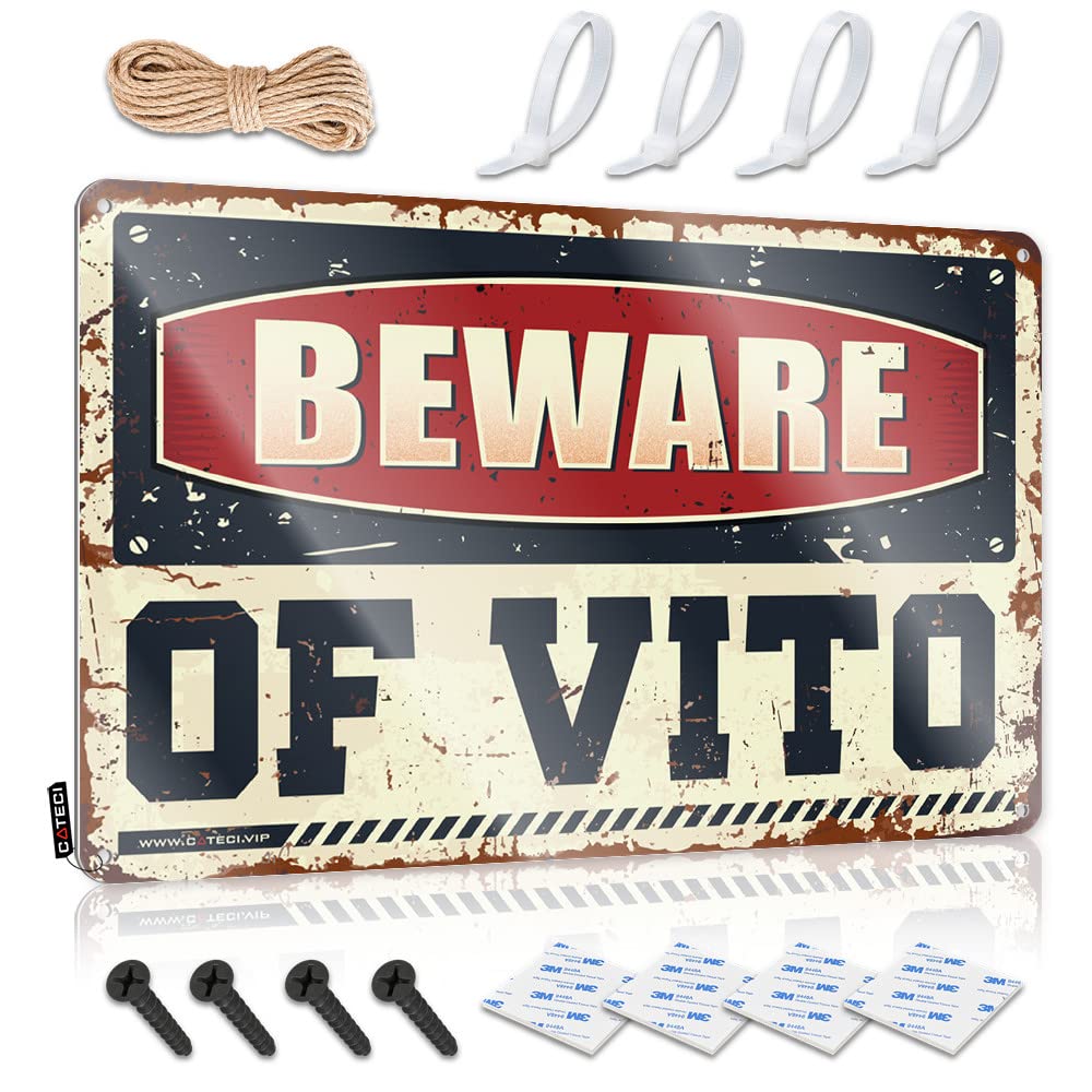 Man Cave Funny Signs Beware Of Vito Tin Sign Funny Tin Sign Funny House Decor(30X40CM)