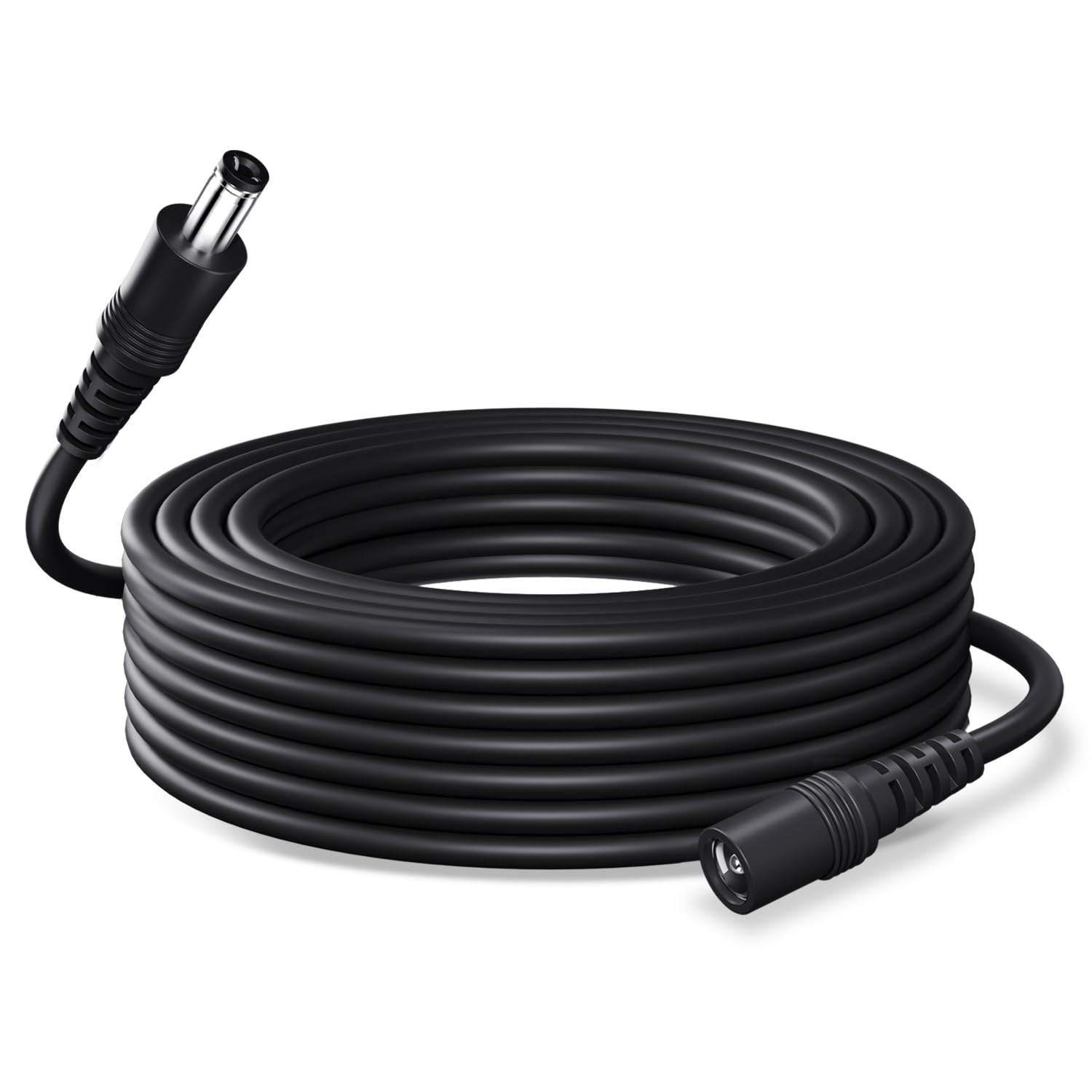 BeautifulU 10M DC 12V Power Extension Cable, DC Plug 5.5 * 2.1mm, Male-to-Female Connector, Power Extension Cord for CCTV Cameras/Routers/LED Strips/Printers and More Devices-Black