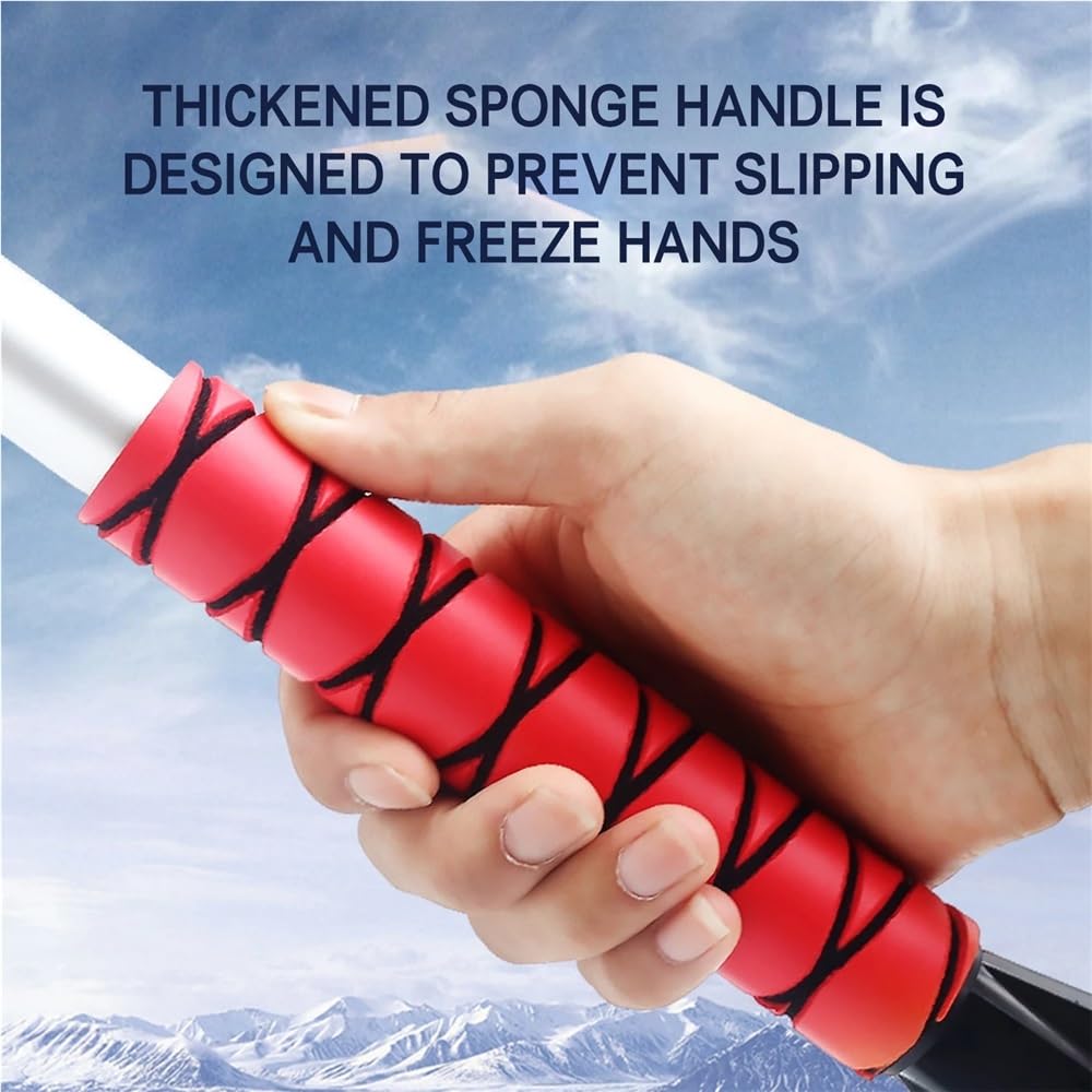 Spazzola for neve e raschietto for ghiaccio rimovibile adatti for lo strumento di rimozione della neve rimovibile for auto(Red)