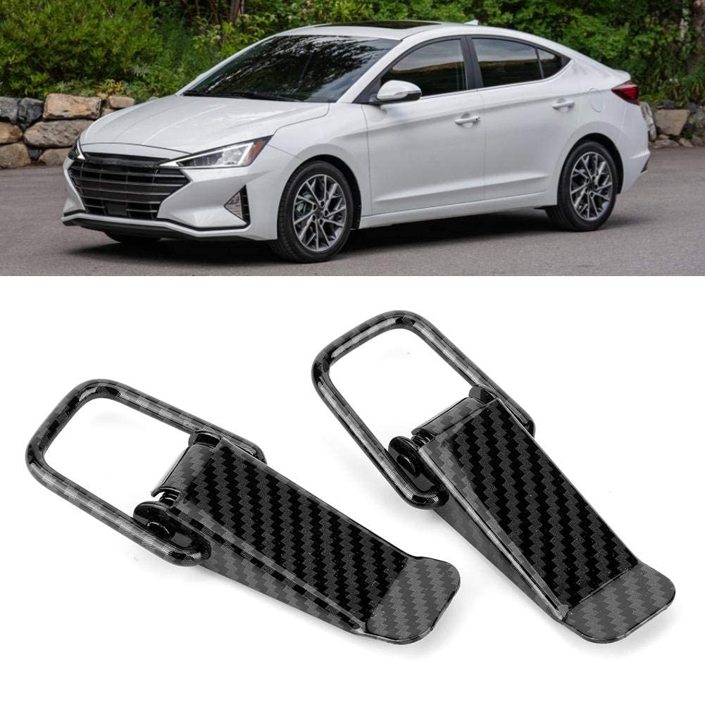 Bumper Clips 4PCS, Quick Release Auto Hasp, Truck Hook Lock Security Kit, Billet Steel Fasteners for Universal Car Trunk, Carbon Fiber Texture, L