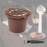 Vista 6 de Reusable espresso Capsules Refillable Coffee Pods - Coffee Capsule Filter Compatible With Nespresso Coffee Machines - Replacement for Nespresso Food